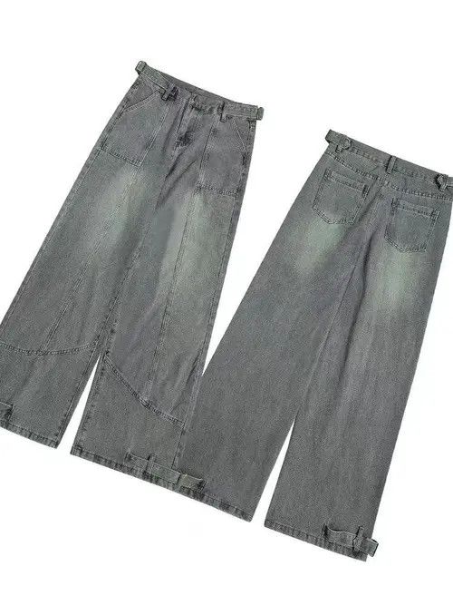 VIBE Baggy Washed Wide Leg Denim Jeans Size US 32 / EU 48 - 4 Thumbnail