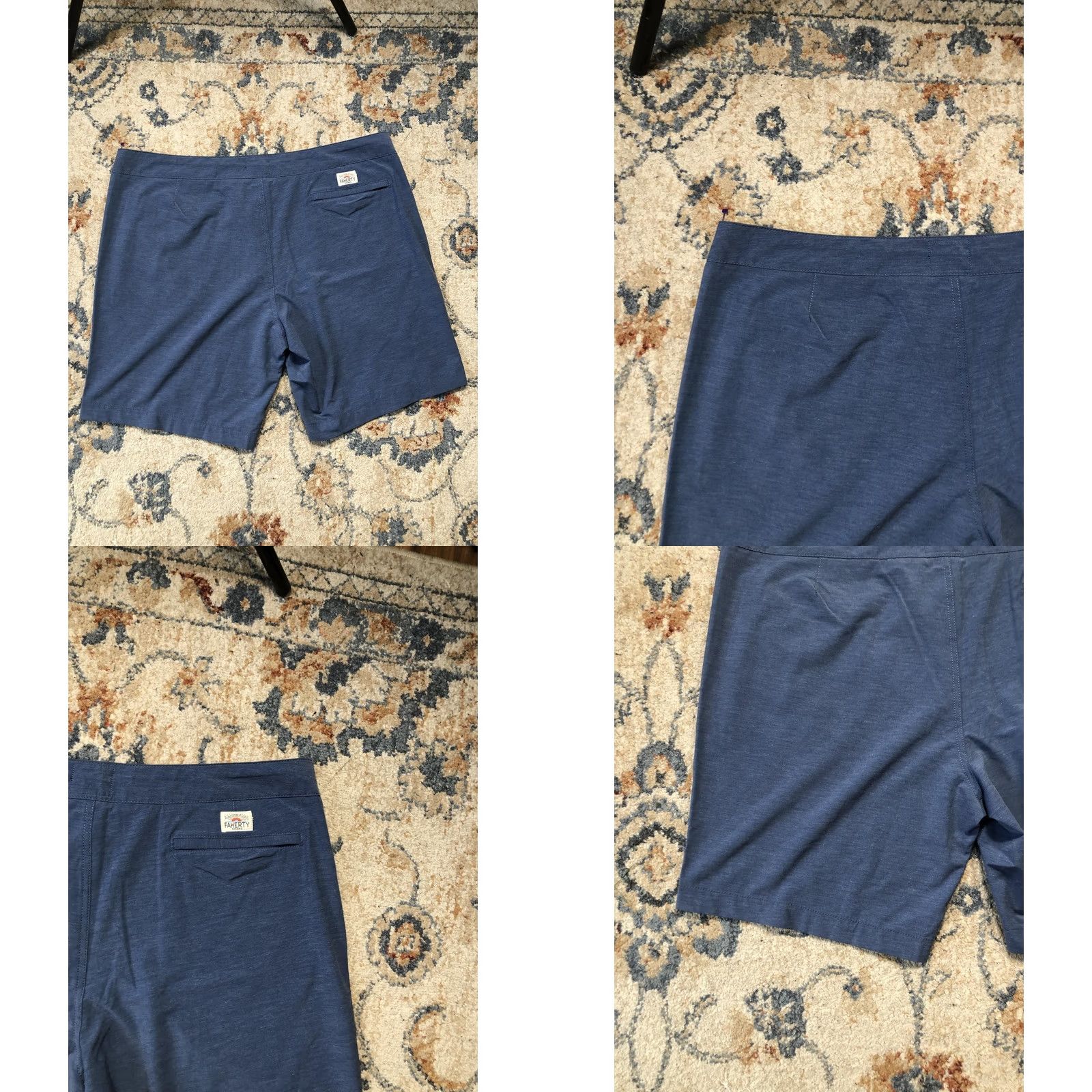 Faherty Faherty Men's 40 All Day Shorts Chino 7 Inseam Blue Casual Summer Beach Performance Lightweight Stretch Pocketed Flat Front Zip Fly Size US 40 / EU 56 - 8 Thumbnail