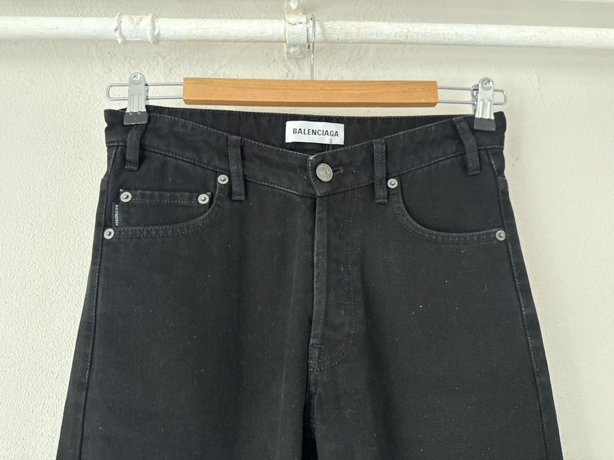 Balenciaga Black Slim Fit Denim Jeans with Logo Patch Size US 27 - 3 Thumbnail