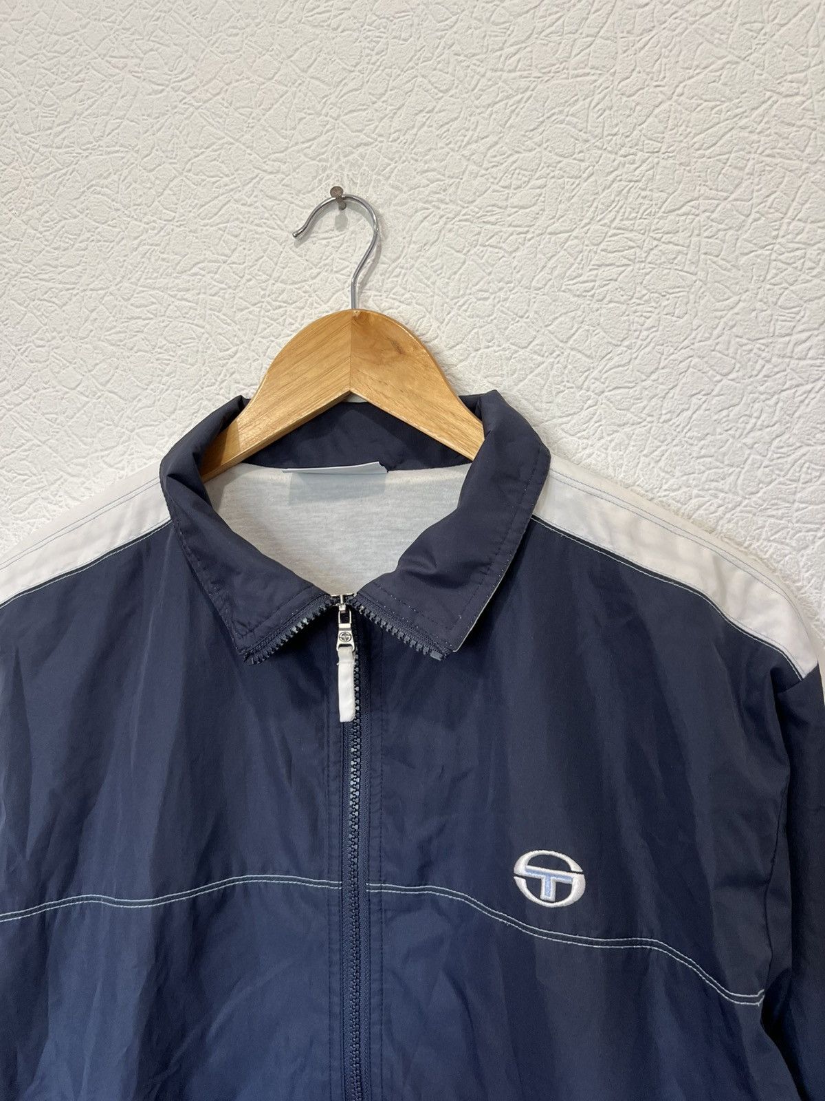 Sergio Tacchini Vintage 90s Sergio Tacchini Blue Nylon Track Top Zip Size US M / EU 48-50 / 2 - 2 Thumbnail