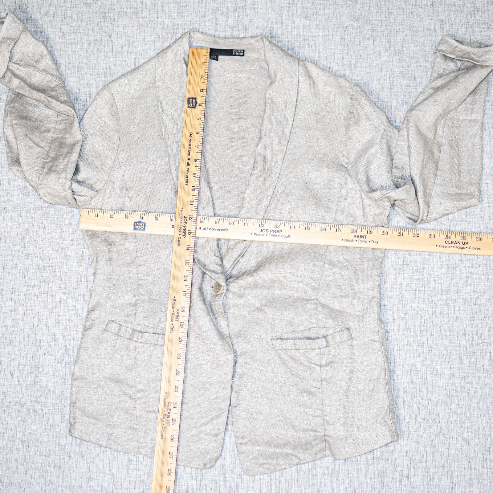 Eileen Fisher Eileen Fisher Silver Gray Twinkle linen Blazer Jacket Medium Size M / US 6-8 / IT 42-44 - 9 Thumbnail