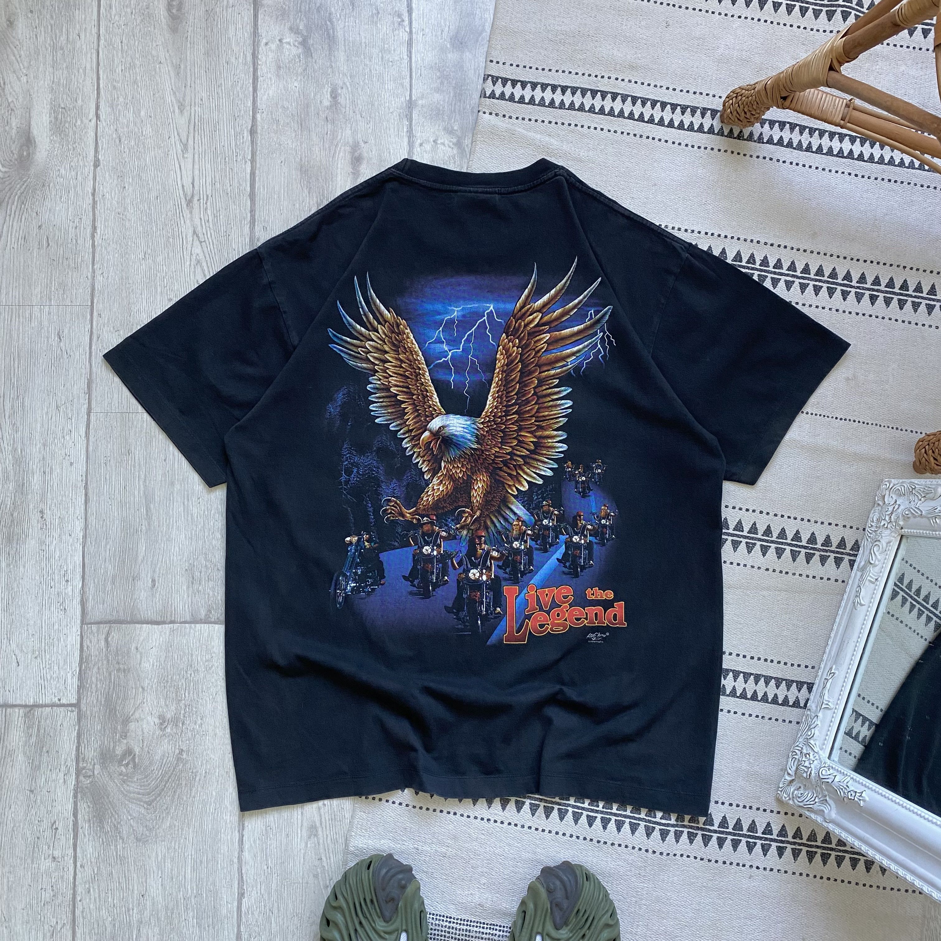 Harley Davidson 🦅 Vintage USA Eagle biker Tee Harley Davidson Live legends Size US XL / EU 56 / 4 - 6 Thumbnail