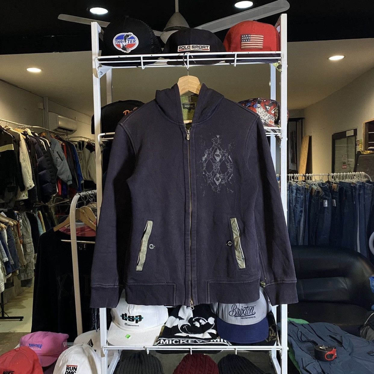 Mackintosh Vintage 90s Faded Navy Mackintosh Philosophy Zip Up Hoodie Size US S / EU 44-46 / 1 - 1 Thumbnail