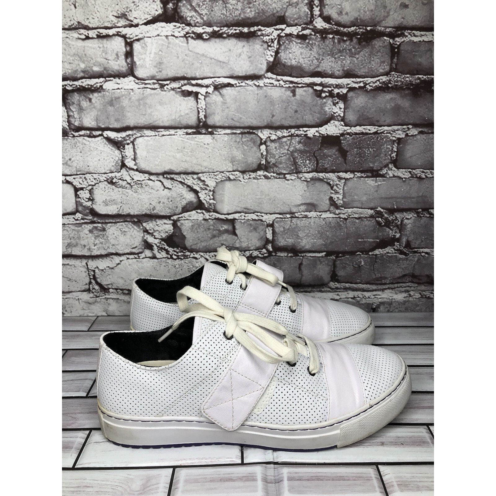 P.F. Flyers Pf Flyers White Leather Perforated Strap Lace Shoes Women Sz Size US 11 / IT 41 - 15 Thumbnail