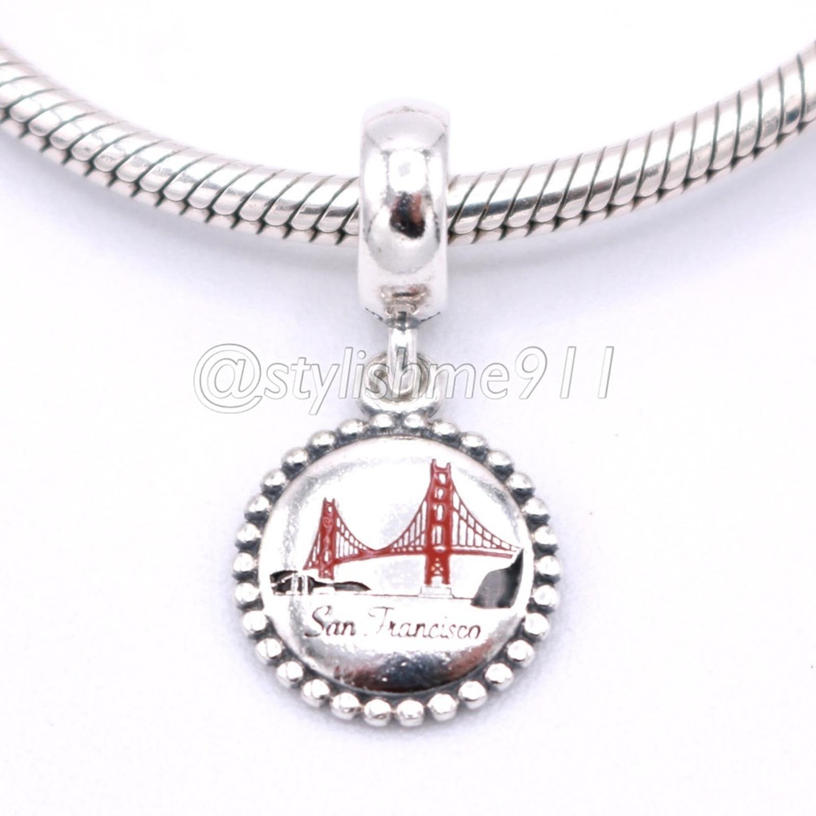 image of Authentic Pandora San Francisco Dangle Charm in Silver, Women's