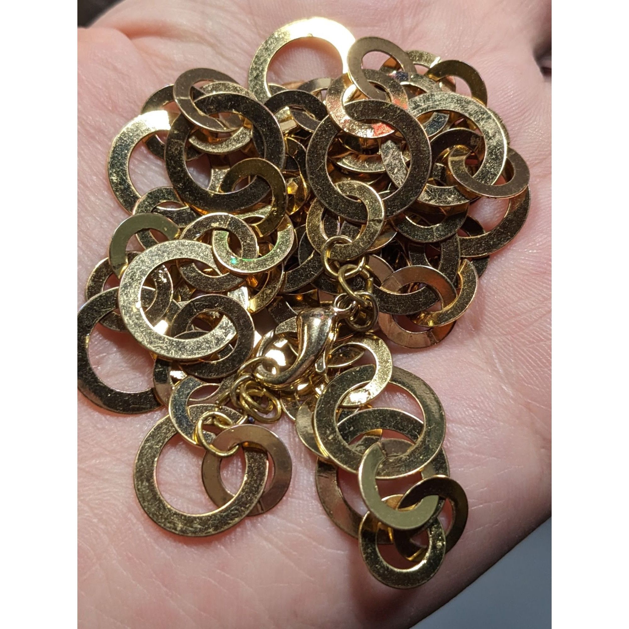 Other Geometric Gold Tone Metal Ring Link Necklace Size ONE SIZE - 3 Thumbnail