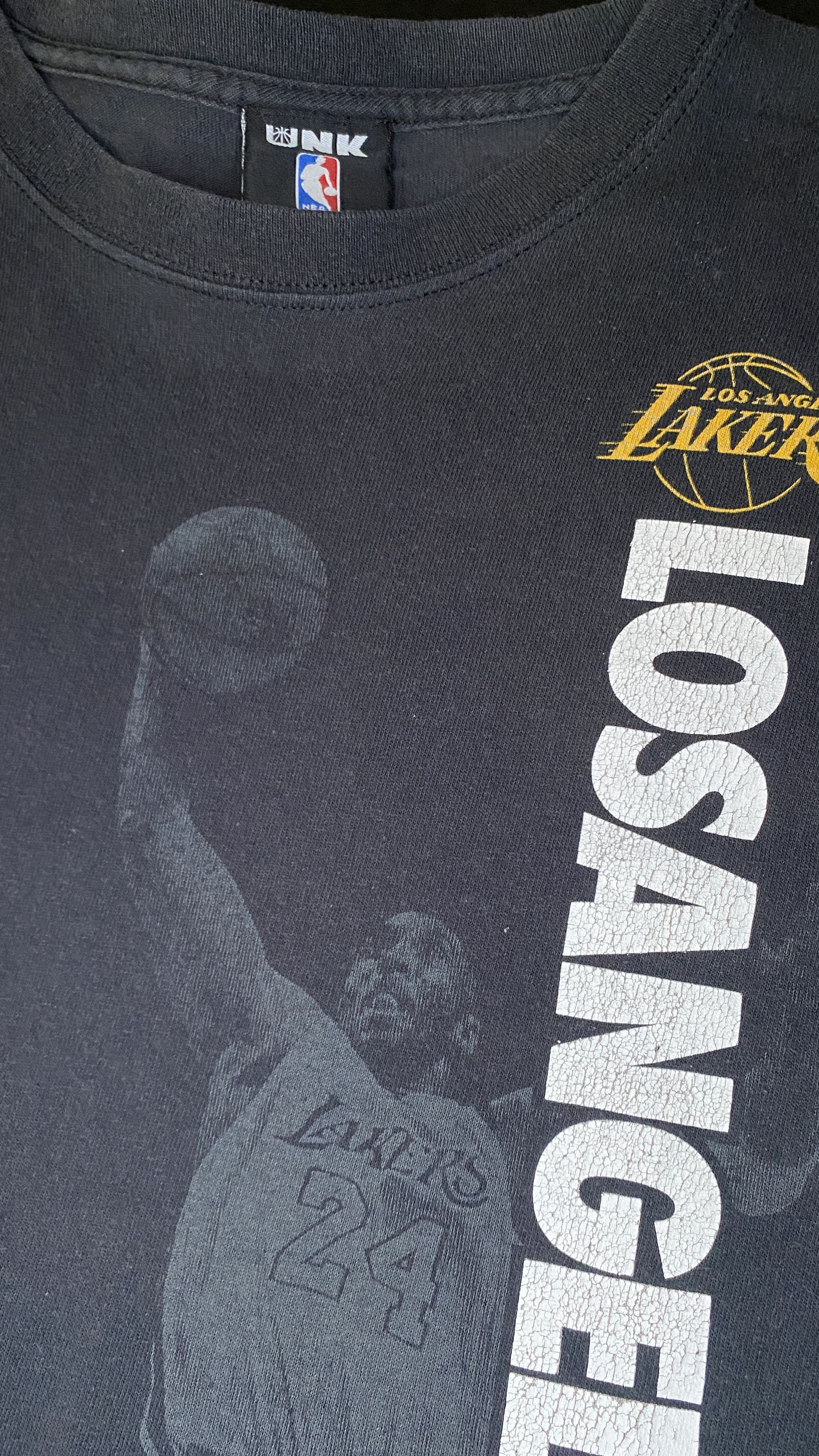 NBA Vintage Lakers Kobe Bryant #24 Big Face Spellout T-Shirt Size US XL / EU 56 / 4 - 4 Thumbnail