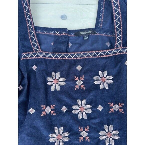 Madewell Embroidered Corduroy Button-Back Navy Blue S Size S / US 4 / IT 40 - 2 Thumbnail