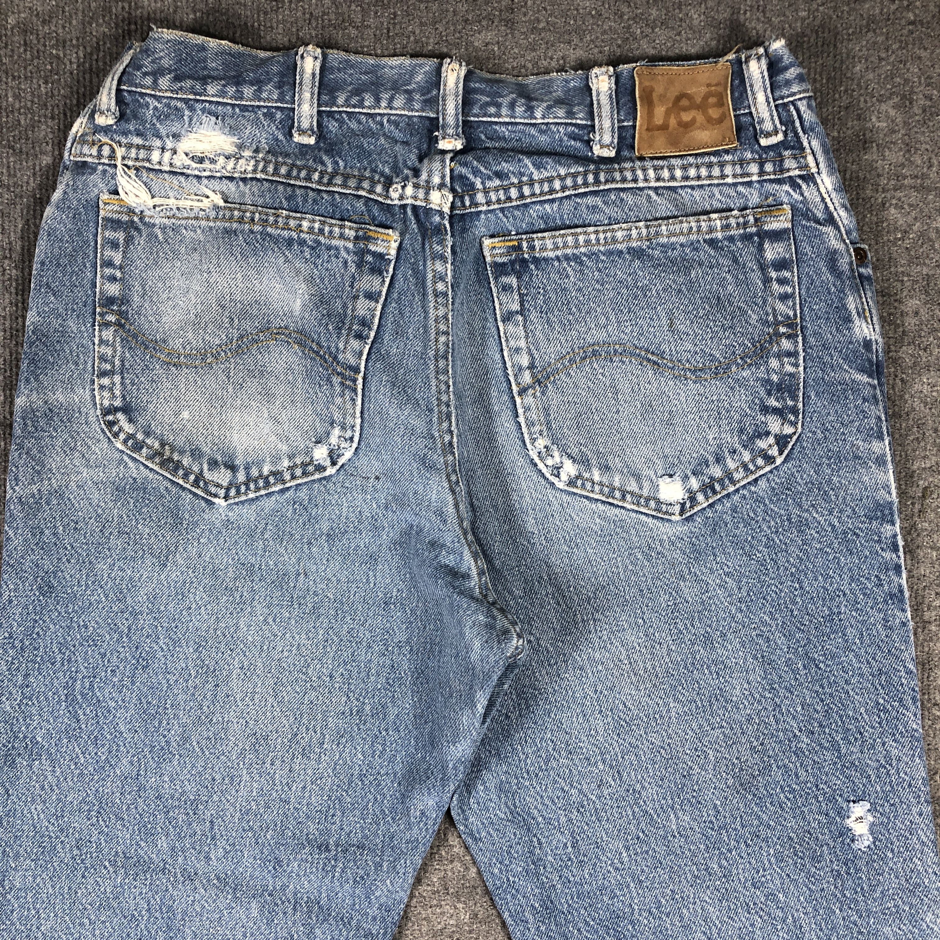Lee × Vintage Vintage 90s Lee Light Blue Wash Distress L713 Size US 32 / EU 48 - 6 Thumbnail