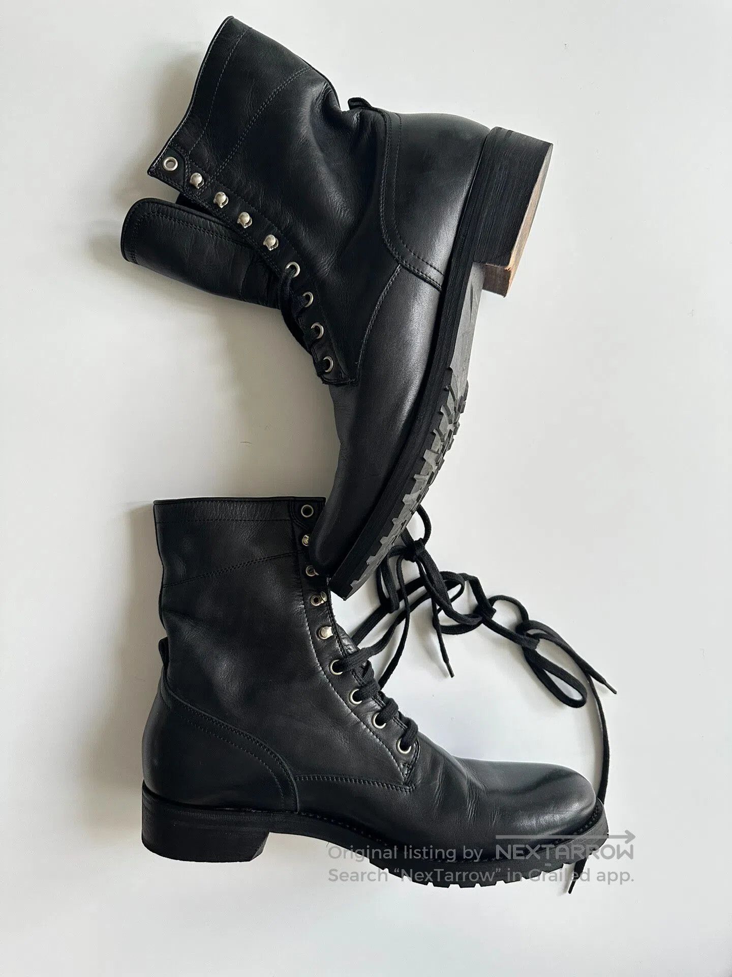 Dries Van Noten DRIES VAN NOTEN High-top military boots; Leather shoes| Size US 9 / EU 42 - 2 Thumbnail
