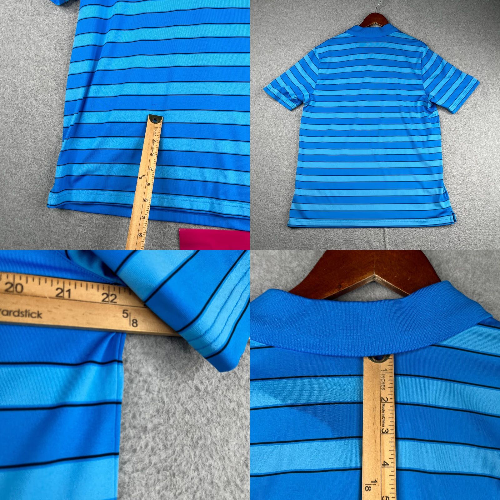 Under Armour Under Armour Polo Shirt Mens Large Blue Striped HeatGear Size US L / EU 52-54 / 3 - 8 Thumbnail