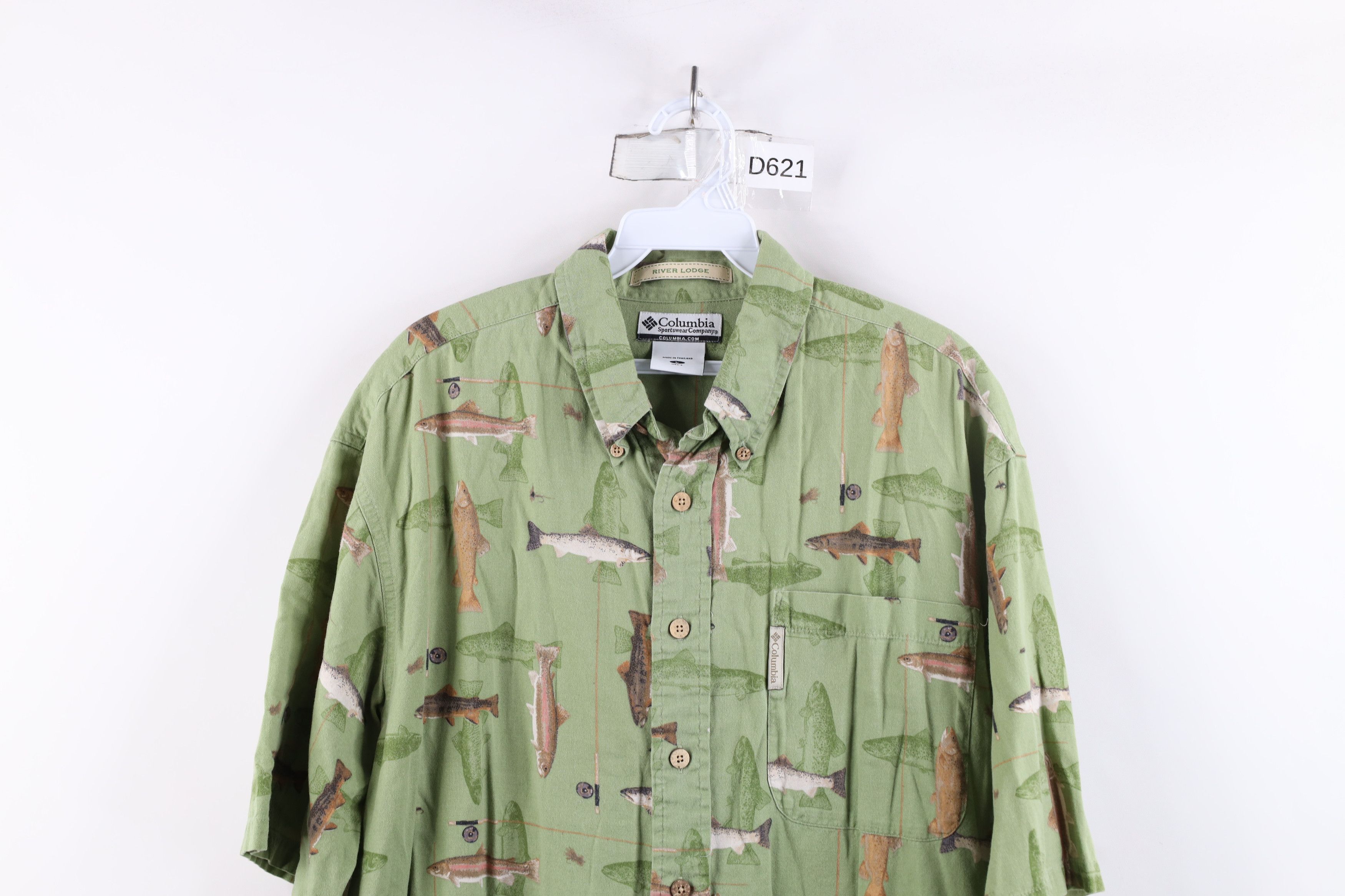 Columbia × Vintage Vintage Columbia Fishing Print Short Sleeve Button Shirt Size US L / EU 52-54 / 3 - 2 Thumbnail