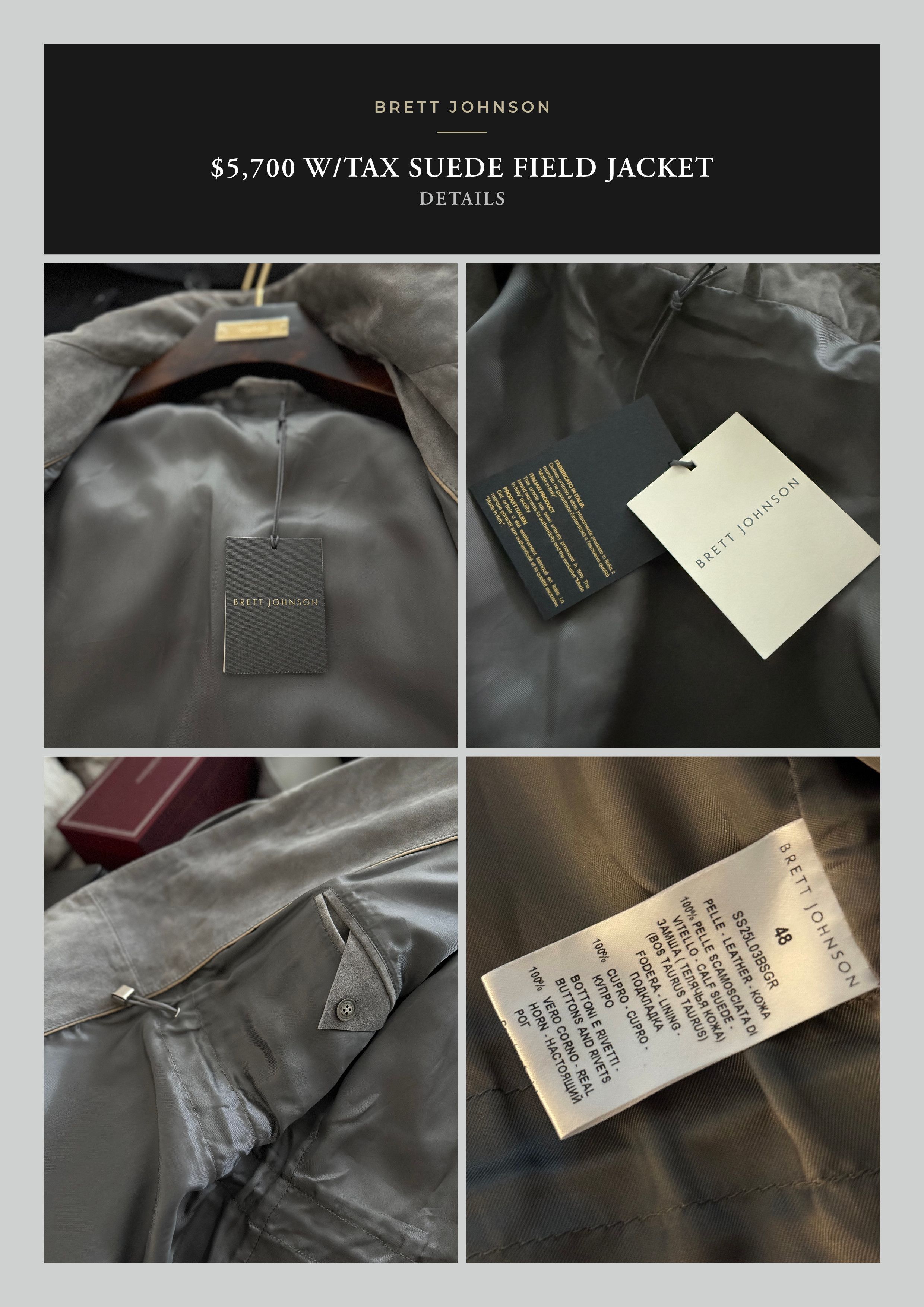 Other Best Dressed New Rare $5,700 w/tax Suede Field Jacket Size US L / EU 52-54 / 3 - 22 Thumbnail