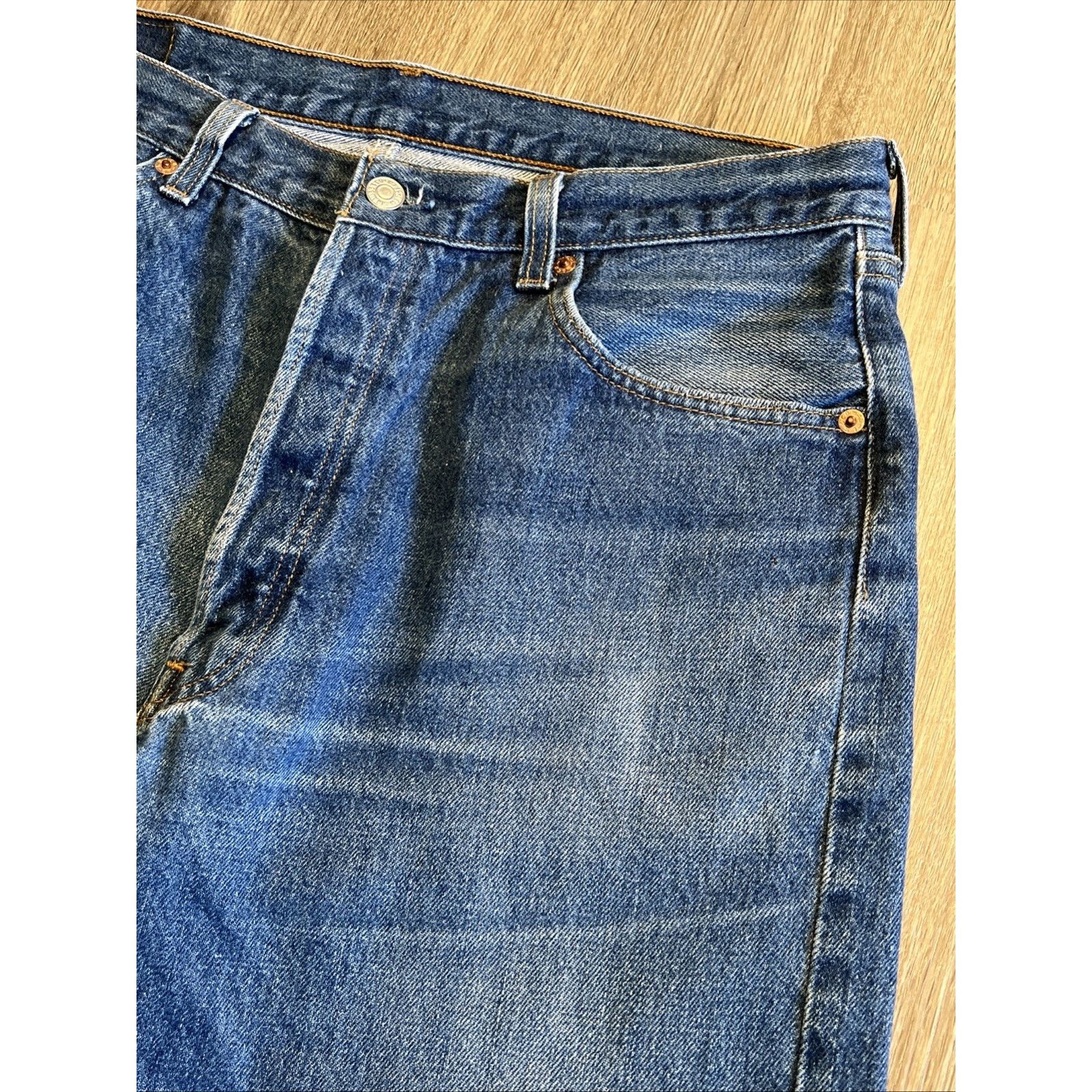 Levi's Vintage Levis 501 Jeans 34x26 90s Blue USA Made Denim Hige Size US 34 / EU 50 - 7 Thumbnail