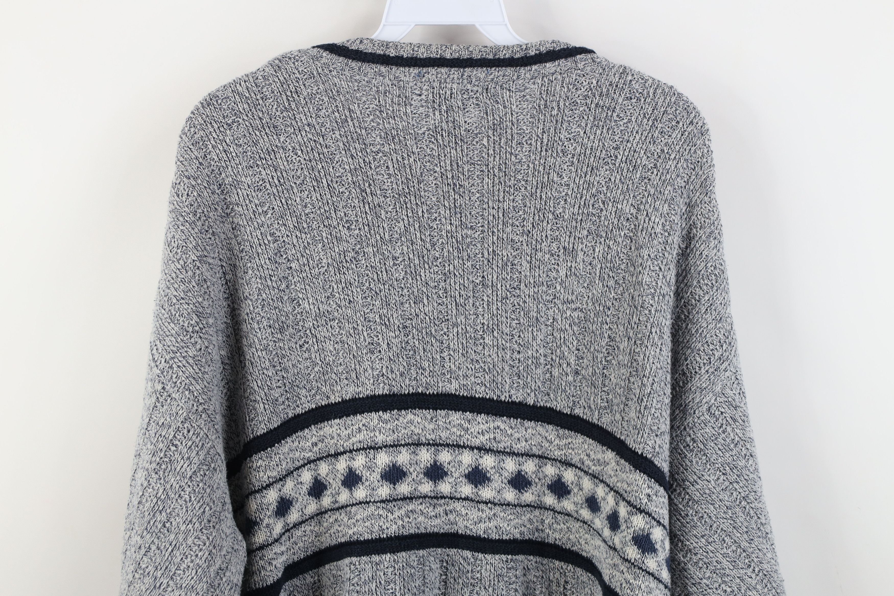 Vintage Vintage 90s Streetwear Geometric Fair Isle Knit Sweater Size US L / EU 52-54 / 3 - 14 Thumbnail