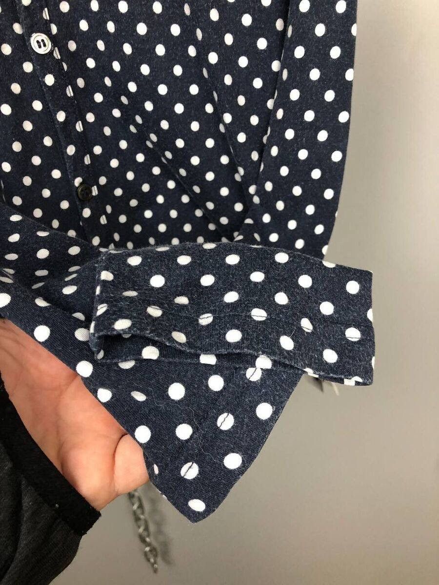 Comme des Garcons × H&M Comme des Garçons H&M Women Navy White Polka Dot Blouse Size S / US 4 / IT 40 - 3 Thumbnail
