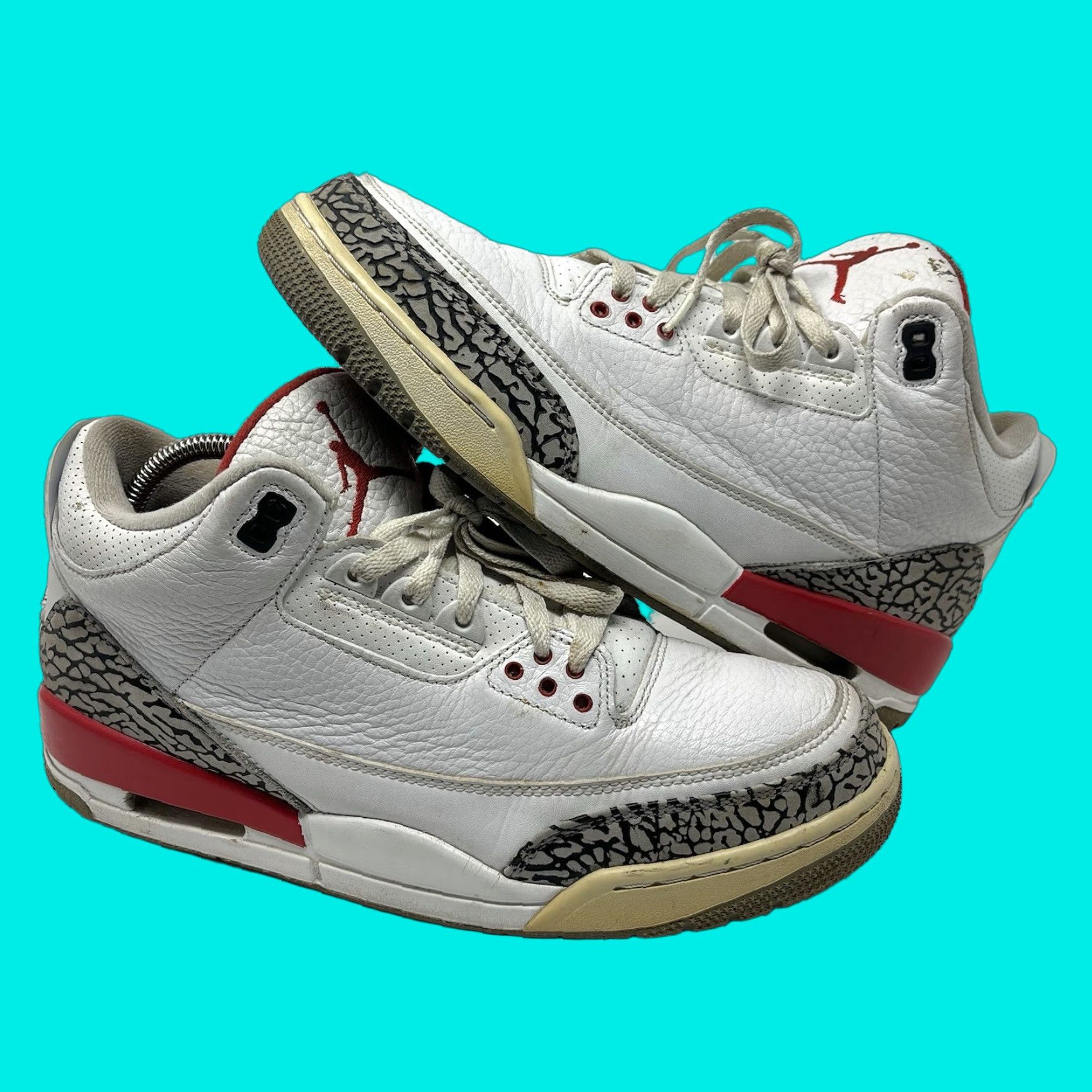 Jordan Brand Nike Air Jordan 3 Retro Hall of Fame Sneaker Mens Size 10.5 White 136064-116 2018 Shoes Leather Retro 3 Jordan Size ONE SIZE - 1 Thumbnail
