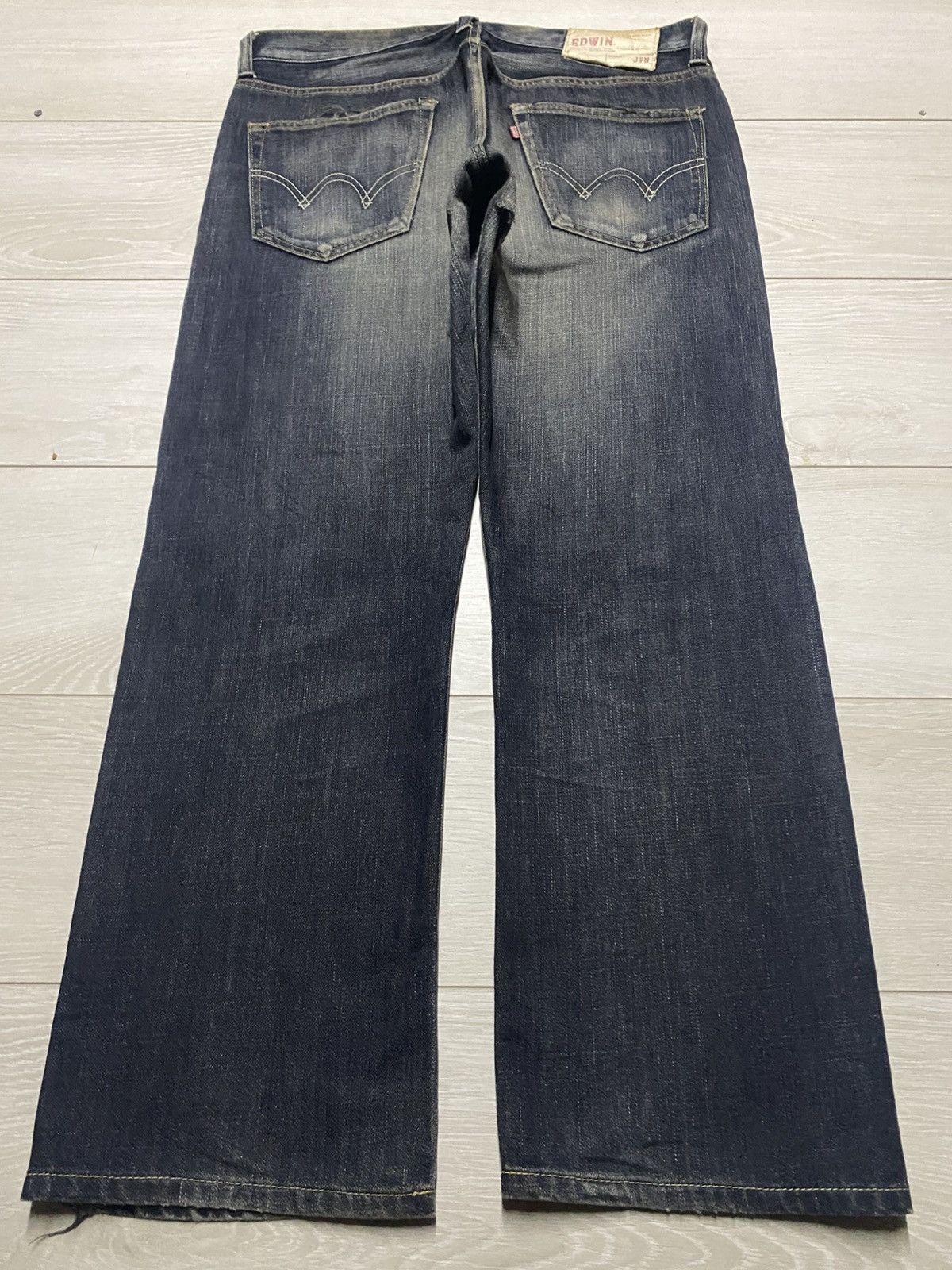 Edwin Vintate Edwin 504R Mud Wash Distressed Baggy Jeans Size US 36 / EU 52 - 2 Thumbnail