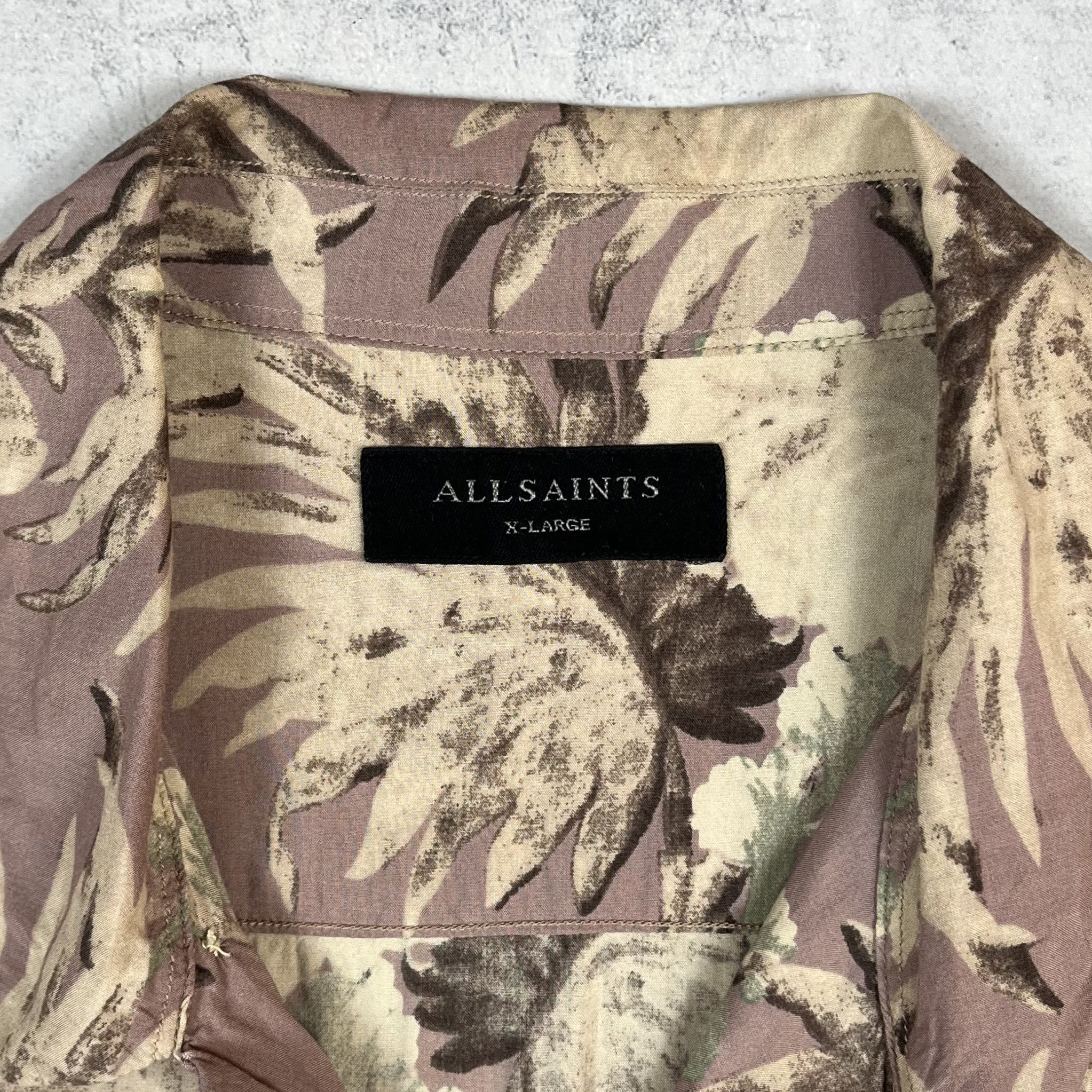 Allsaints AllSaints Laysan Short Sleeve Hawaii Button Up Shirt Size US XL / EU 56 / 4 - 12 Thumbnail