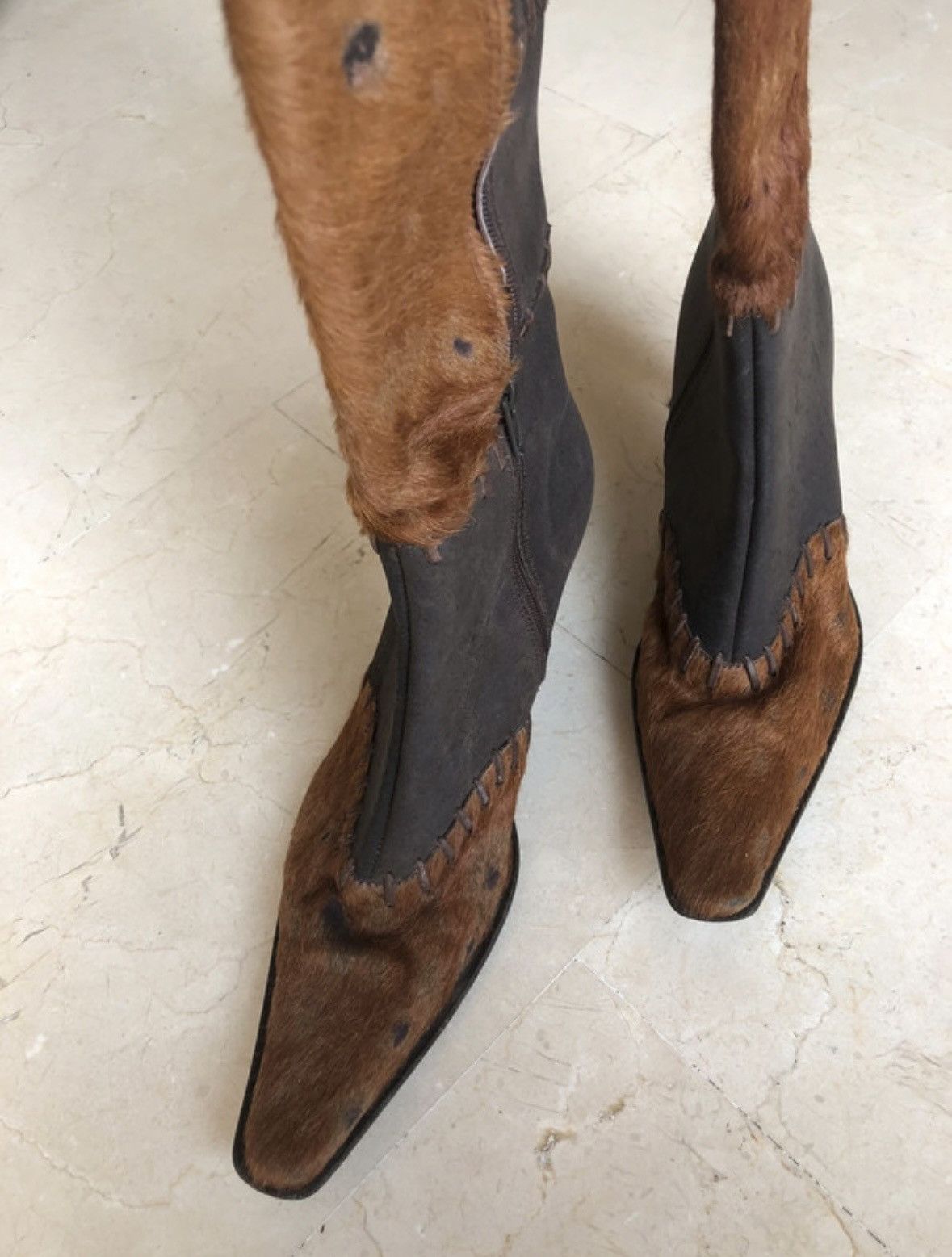 Other Vintage Cowhide Hair-On Leather Boots – Size 37 Size US 6 / IT 36 - 3 Thumbnail