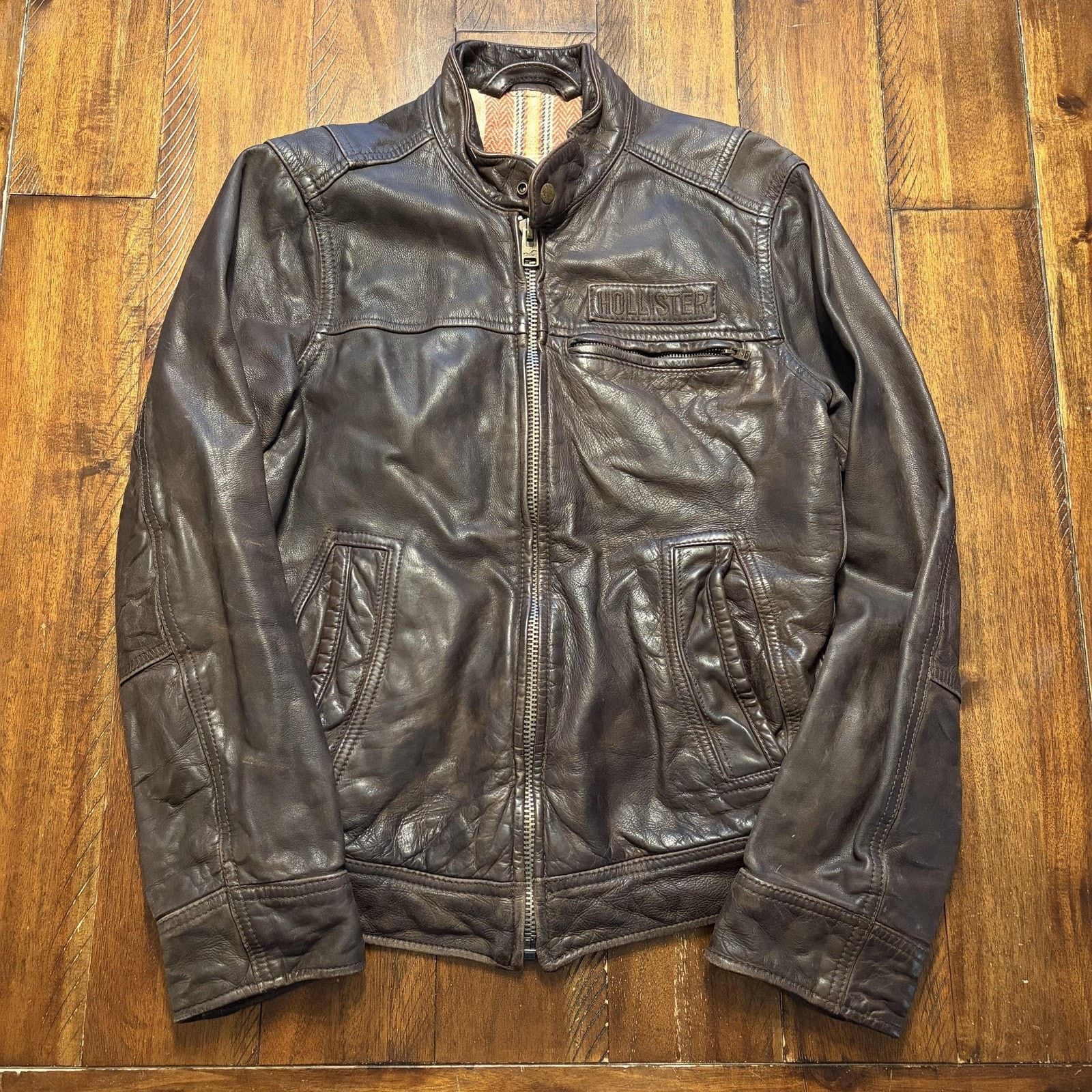 Hollister Hollister Palm Canyon Jacket Mens Small Leather Moto Bomber Size US S / EU 44-46 / 1 - 2 Thumbnail