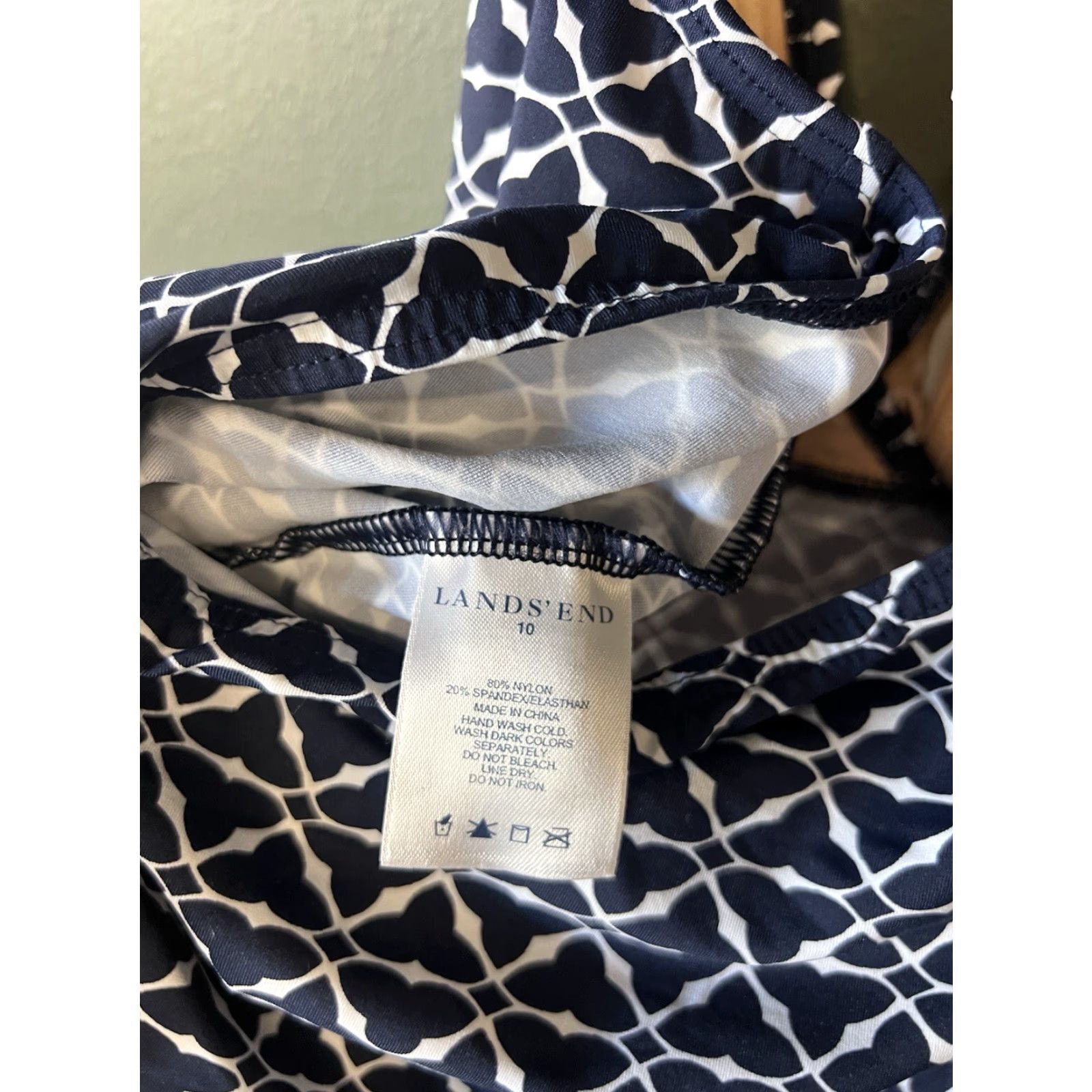 Lands' End Lands' End Womens Blue Nylon Swim Top Sleeveless Size 10 Size L / US 10 / IT 46 - 3 Thumbnail