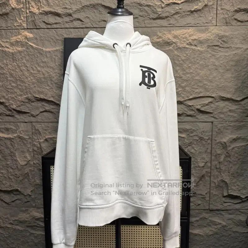 Burberry Burberry White Cotton Women's Hoodie. Size M / US 6-8 / IT 42-44 - 1 Thumbnail