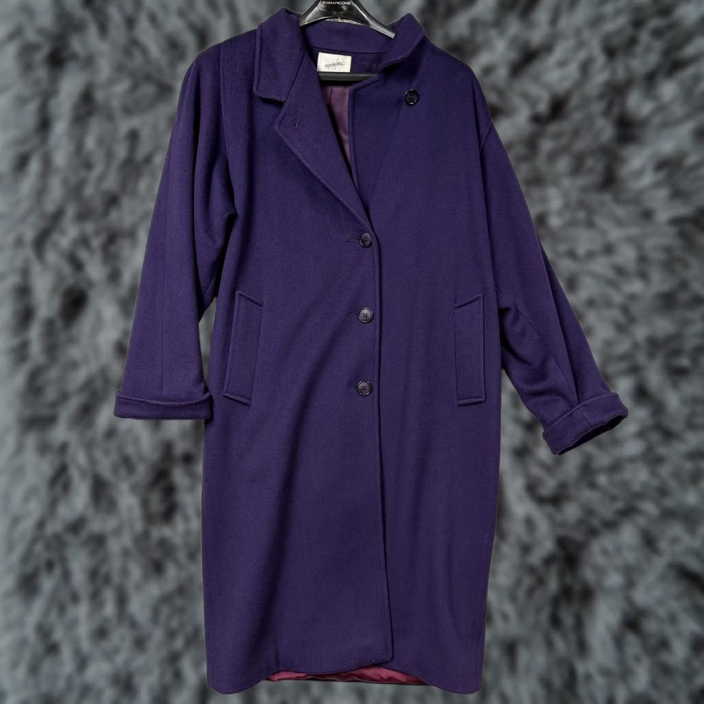 Vintage VINTAGE Jacqueline Ferrar Coat Womens XL Purple 80s 90s Overcoat Wool Mob Wife Grandmacore USA Made Size XL / US 12-14 / IT 48-50 - 1 Thumbnail
