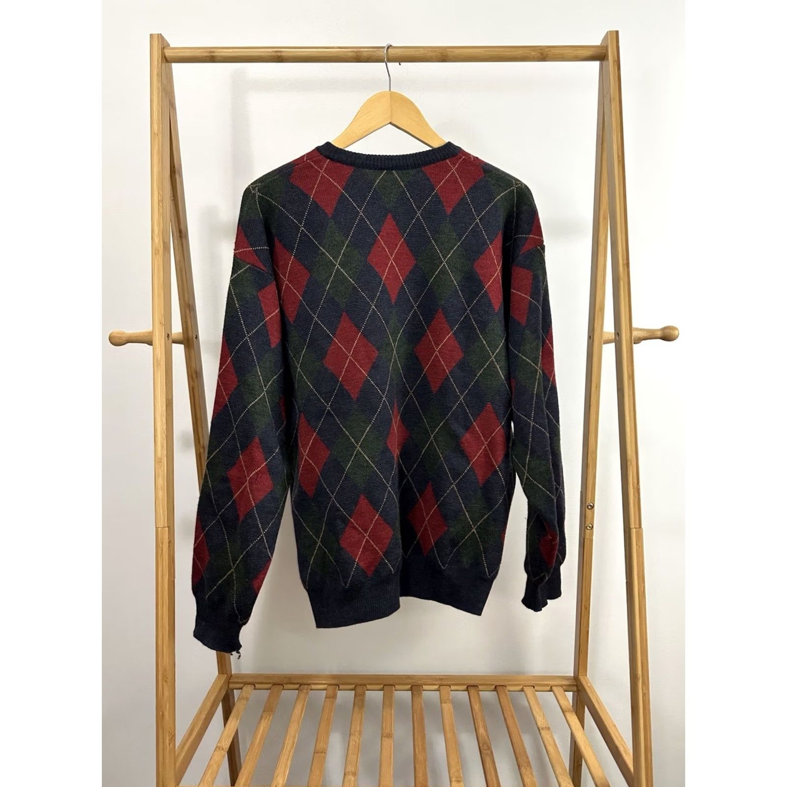Brooks VTG Brooks Brothers Plaid Geometric Wool Pullover Sweater L Men Multicolor Douglas Distressed Holes Sportswear Size US L / EU 52-54 / 3 - 2 Thumbnail