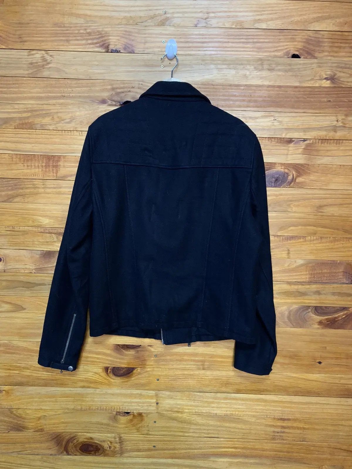 Allsaints AllSaints Spitalfields Wool Biker Jacket – Men’s Black Moto Size US XL / EU 56 / 4 - 8 Thumbnail