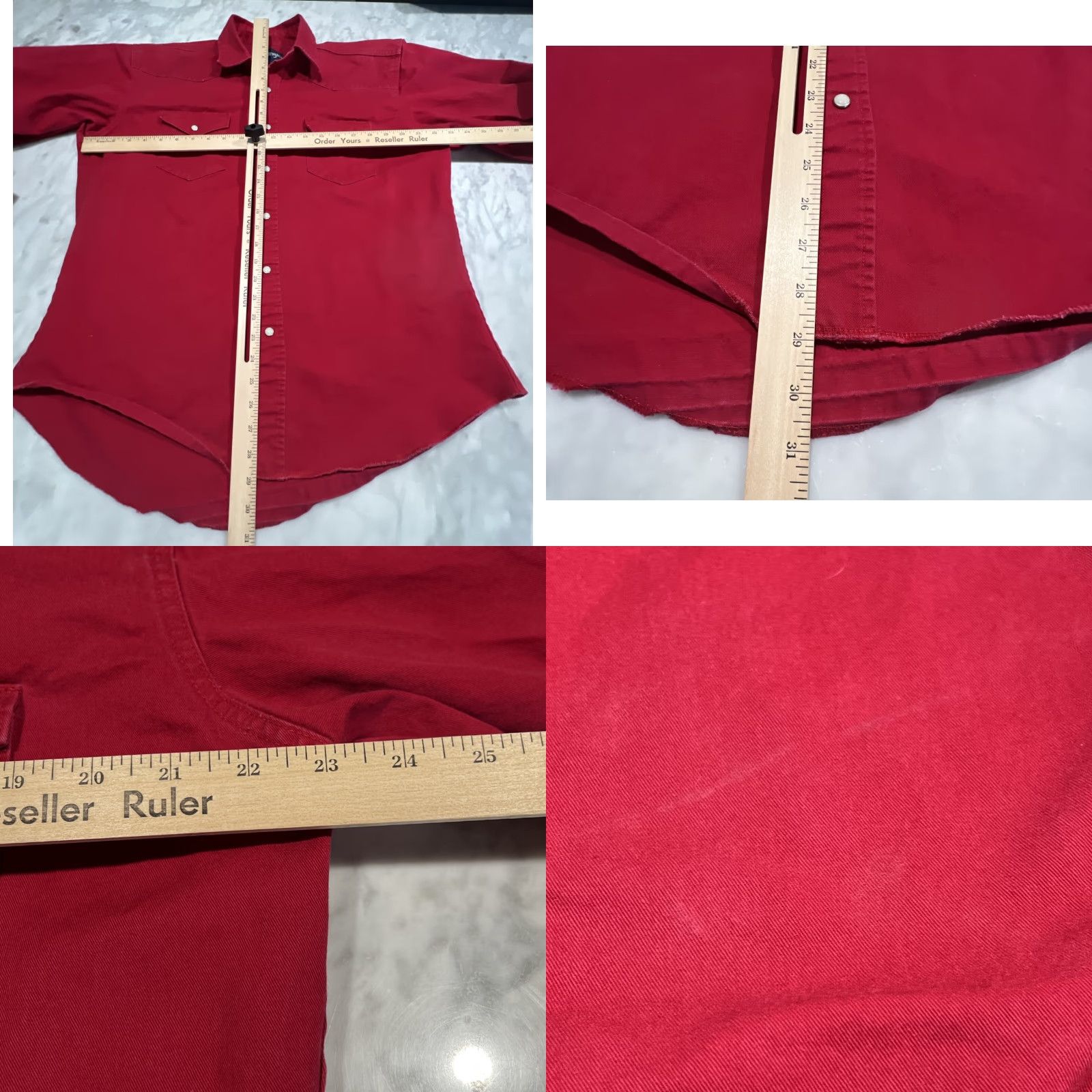 Wrangler VINTAGE Wrangler Pearl Snap Western Shirt Mens 17-36 Regular Long Tails Red Size US XL / EU 56 / 4 - 8 Thumbnail