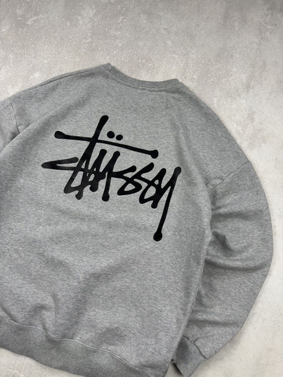 Stussy Stussy Classic Gray Sweatshirt Big Logo Crew Neck Y2k sz XL Size US XL / EU 56 / 4 - 3 Thumbnail