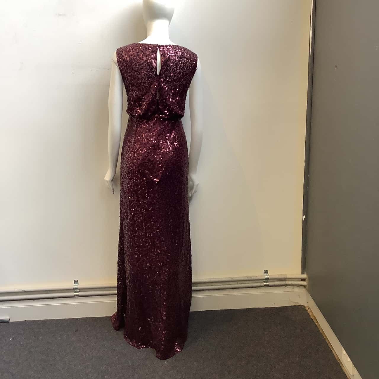 Jenny Packham Burgundy sequinned dress Size M / US 6-8 / IT 42-44 - 2 Thumbnail