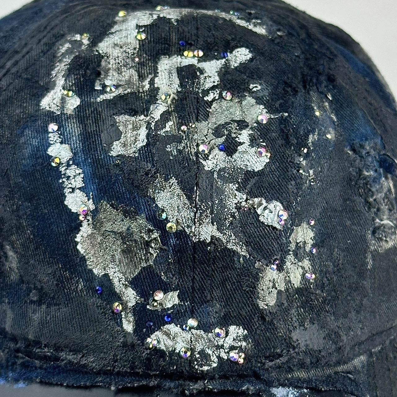 Other ASTROBOI* 'SILVER SURF' Black Washed Rhinestone Denim Hat Size ONE SIZE - 3 Thumbnail