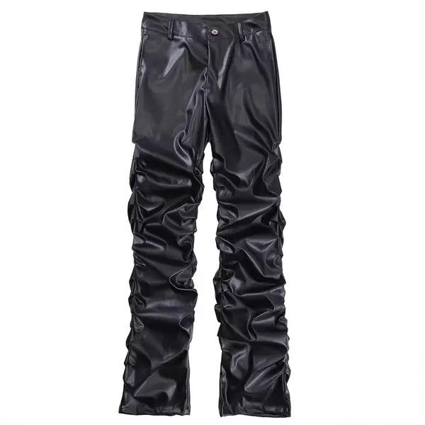Japanese Brand Hori Punk niche design hip-hop loose casual leather pants Size US 32 / EU 48 - 6 Thumbnail