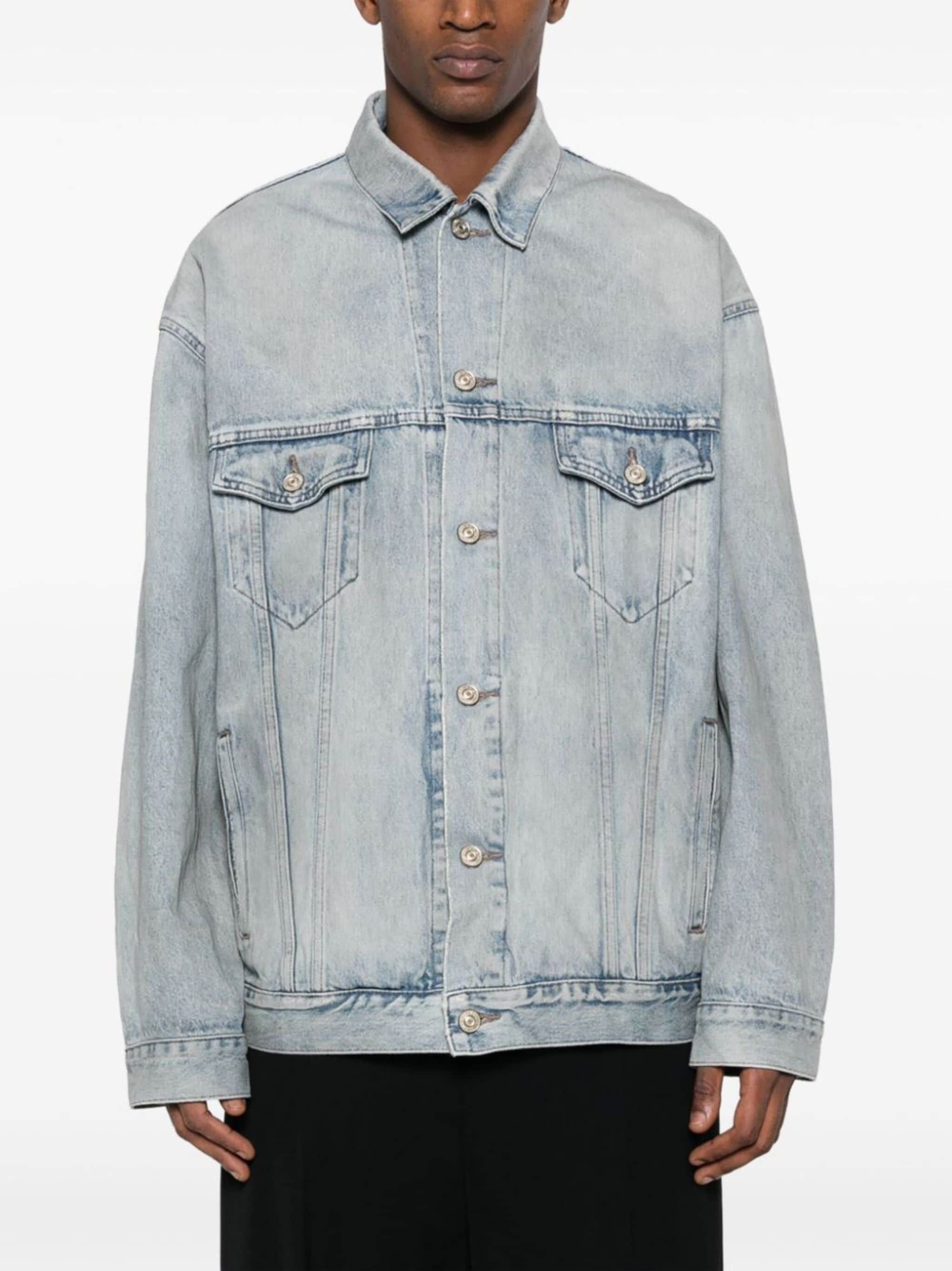 Balenciaga o1bcso1str0425 Dup / Back Flip Large Fit Jacket Light Blue Size US M / EU 48-50 / 2 - 3 Thumbnail
