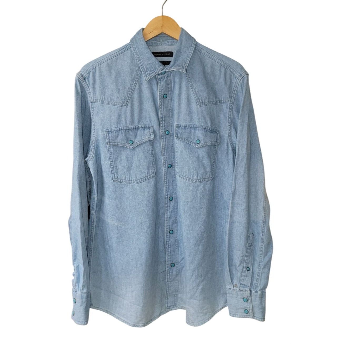 Banana Republic Banana Republic Men’s Light Wash Denim Western Shirt Medium Size US M / EU 48-50 / 2 - 1 Thumbnail