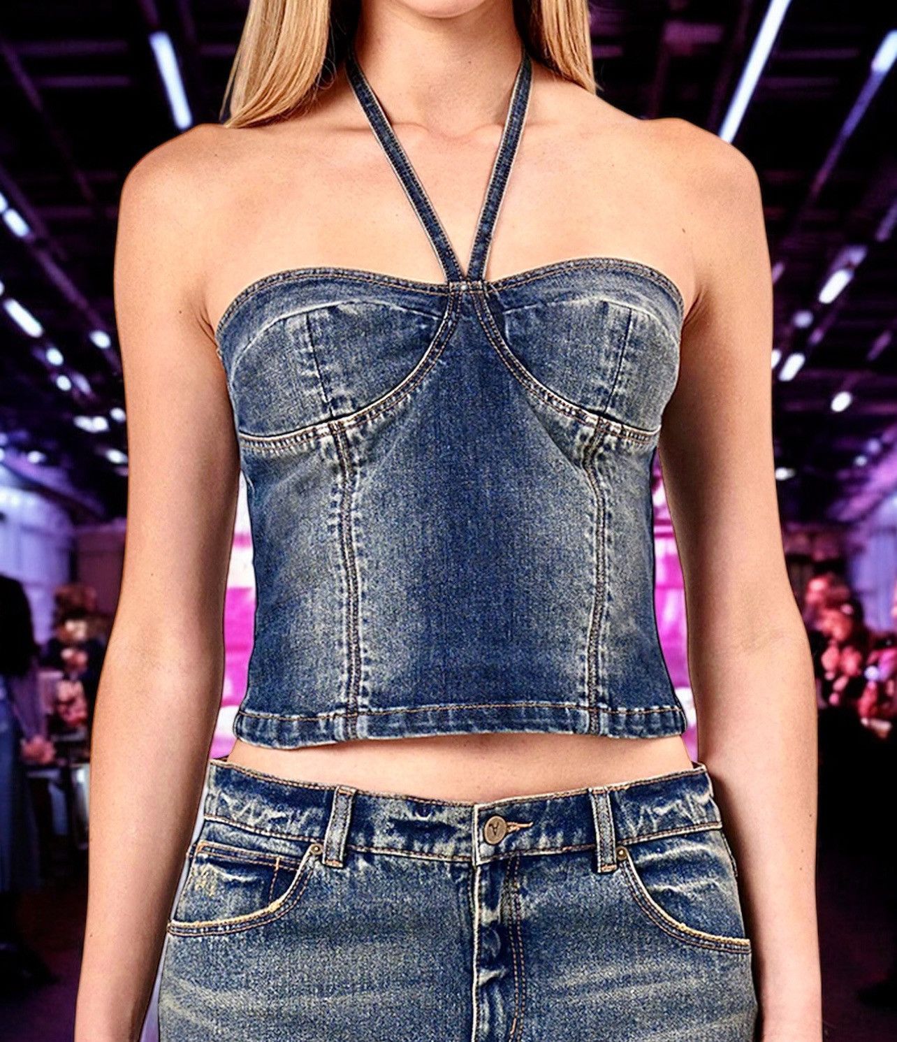 Other Abrand Jeans Women’s Zendya Halter Top Sz XXS or Size XXS / US 00 / IT 34 - 1 Thumbnail