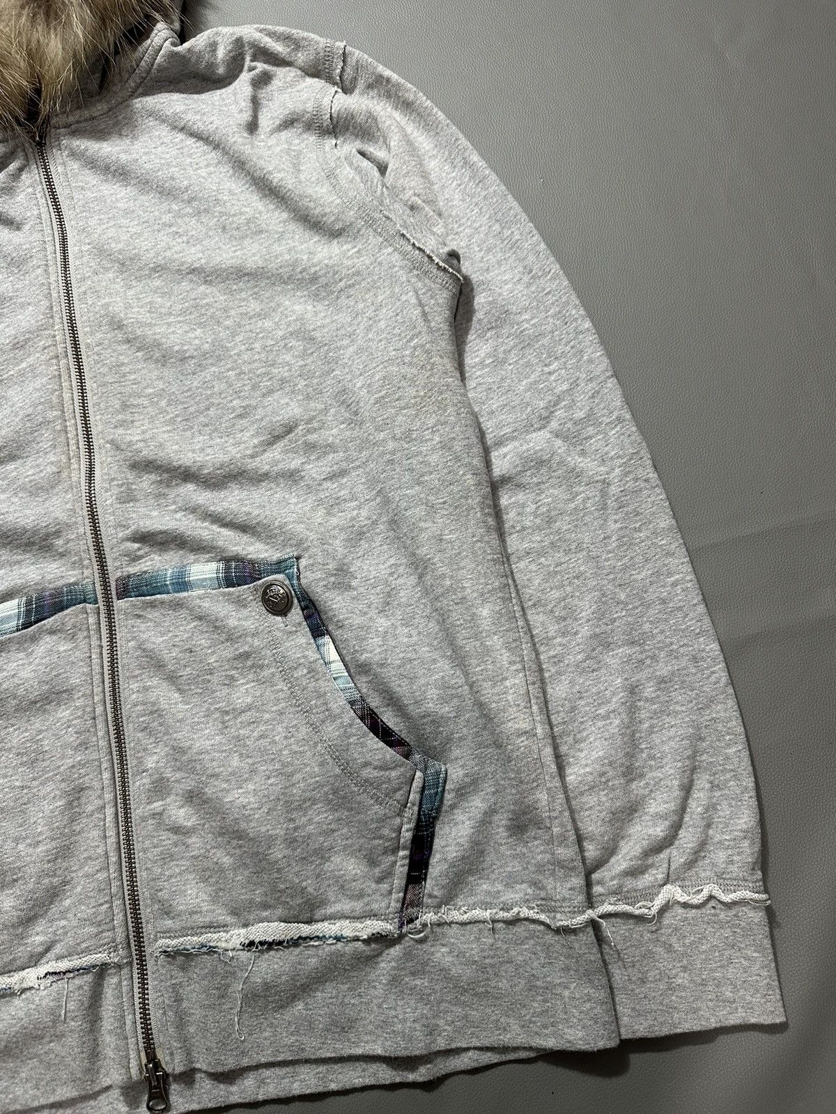 20471120 VINTAGE DISTRESSED FUR ZIP HOODIE DOUBLE POCKET SINCR 1906 Size US L / EU 52-54 / 3 - 3 Thumbnail
