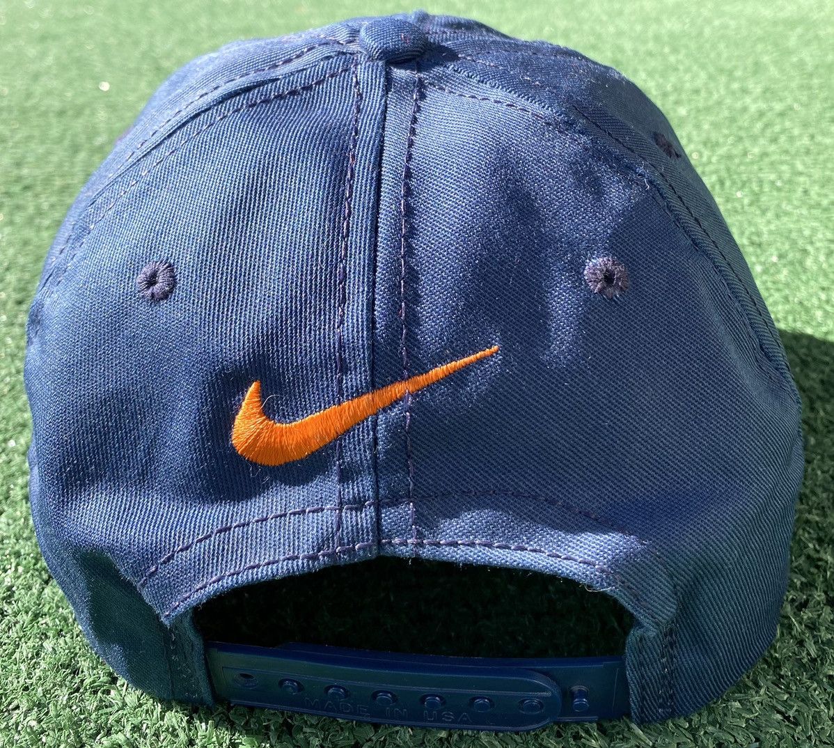 Nike VTG 90’s Nike Embroidered Front & Back Swoosh Snapback Hat Size ONE SIZE - 3 Thumbnail