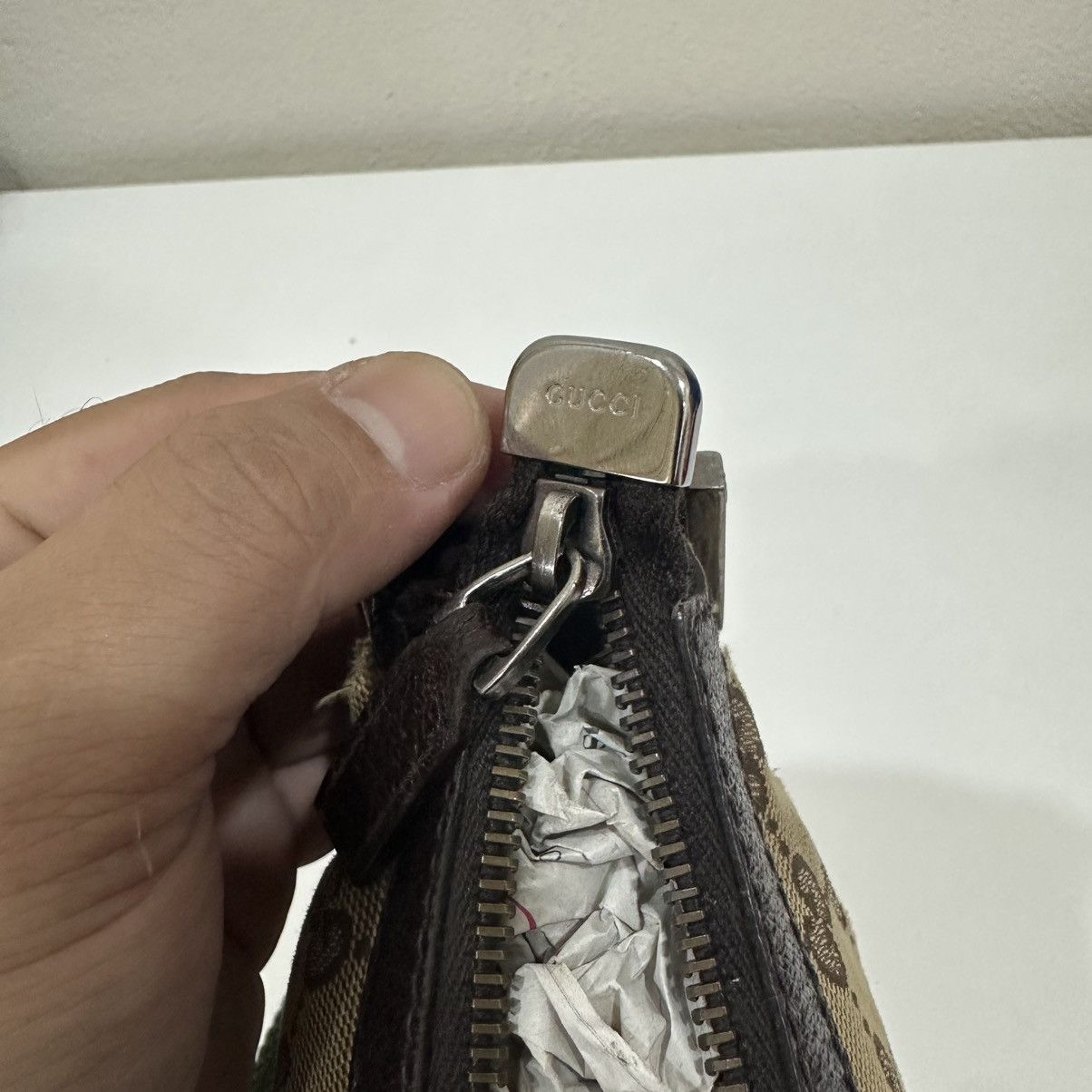 Gucci GUCCI GG MONOGRAM CANVAS WEB HALF MOON CROSSBODY BAG 16 Size ONE SIZE - 16 Thumbnail