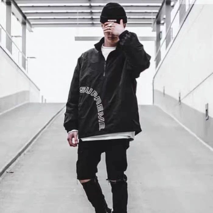 Supreme Supreme 18SS Half-Zip Logo Jacket Black L (Unworn) Size US L / EU 52-54 / 3 - 6 Thumbnail