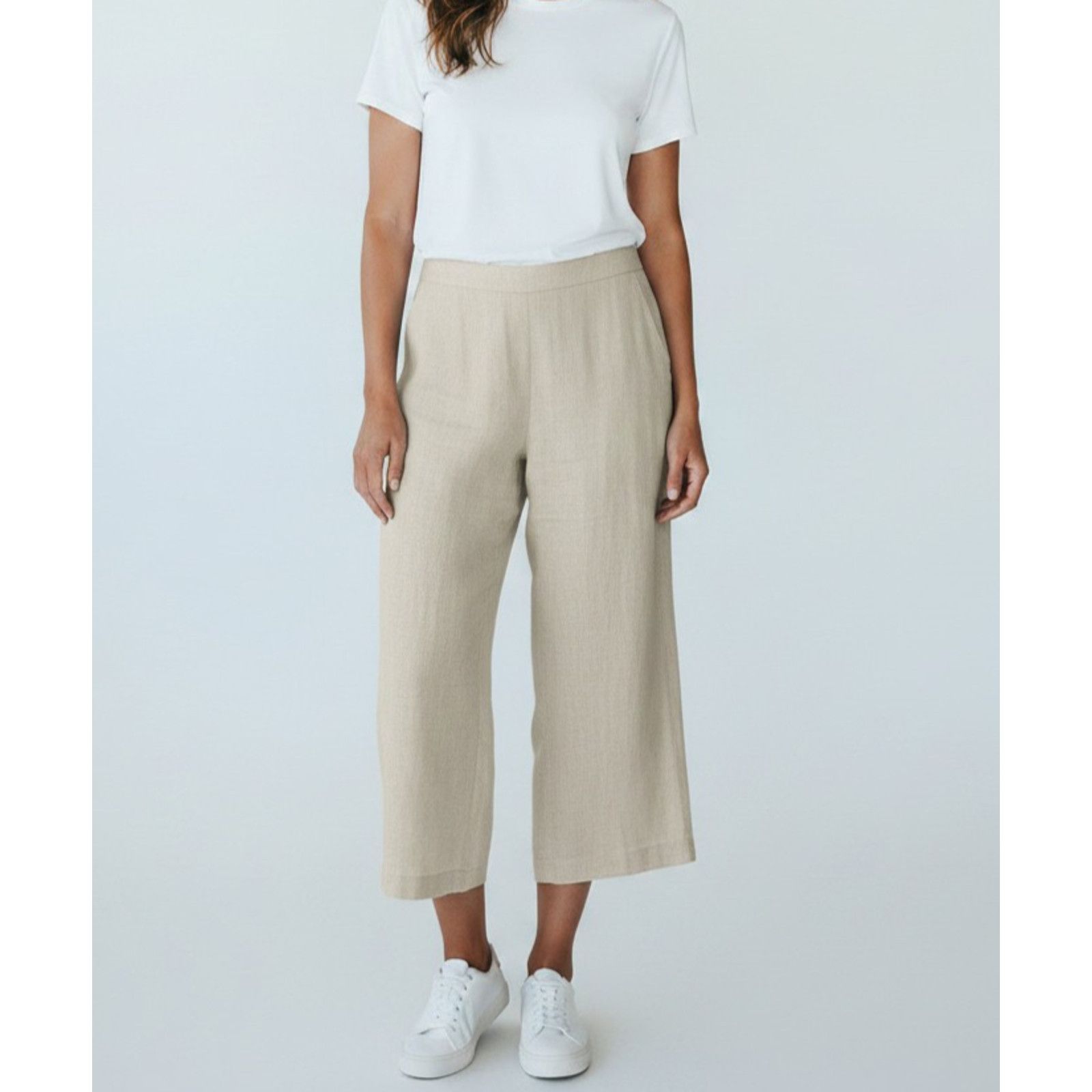 Vince VINCE Linen Wide Leg Cropped Chic Minimalist Pants Size 8 Size 30" / US 8 / IT 44 - 1 Thumbnail