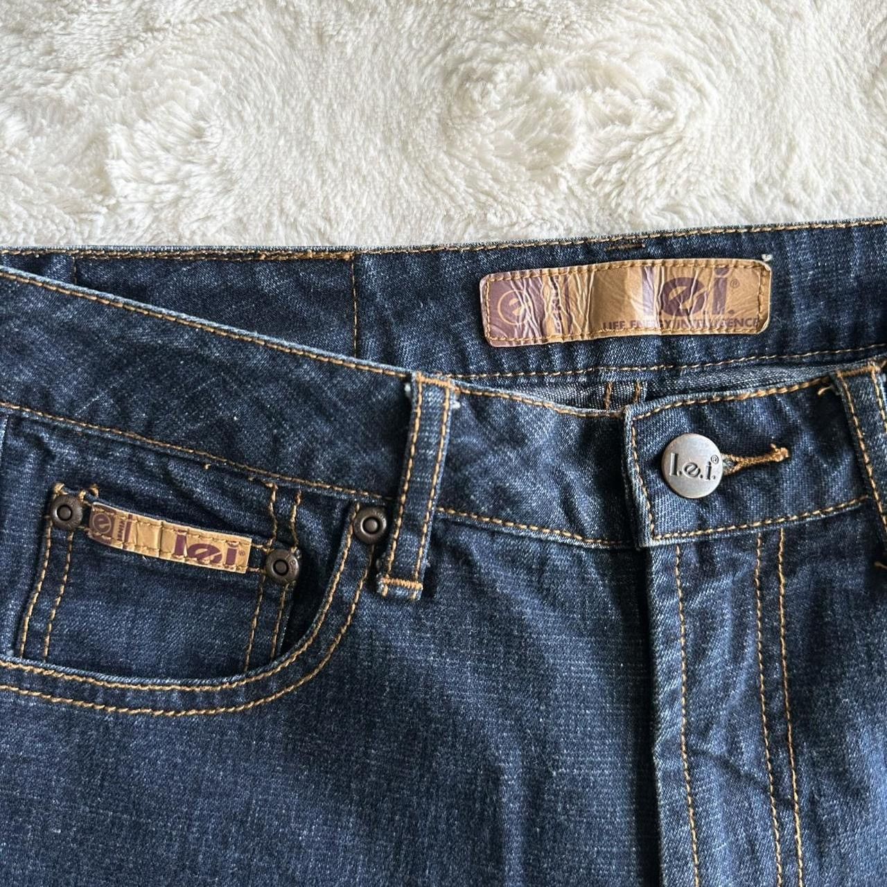 L.E.I. Vintage LEI Jeans Womens Juniors 3 Blue Bootcut Y2K Mid Rise Size 26" / US 2 / IT 38 - 7 Thumbnail