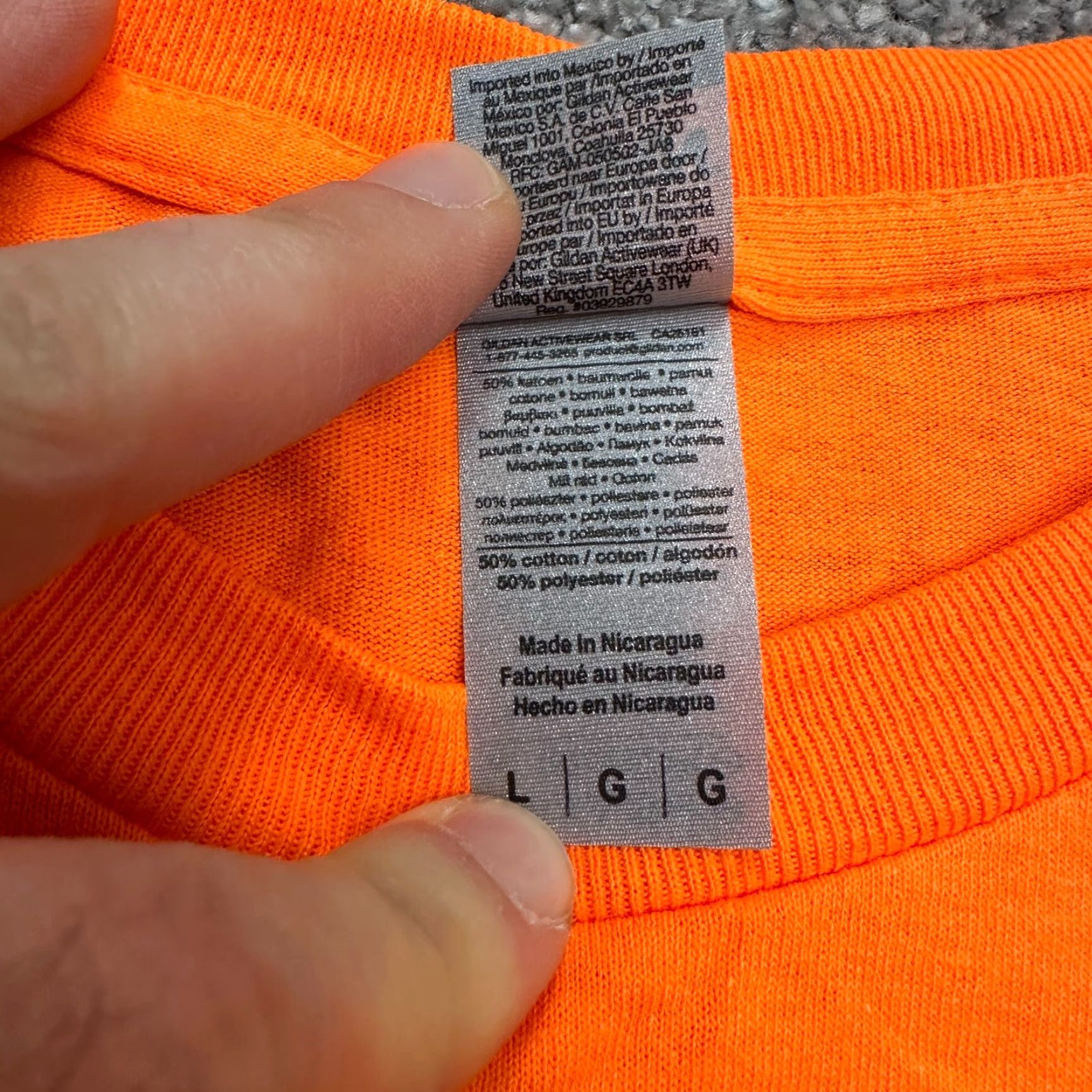 Gildan Gildan Heavy Cotton Shirt Mens Large Orange Crew Neck Short Sleeve Solid NWT New Size US L / EU 52-54 / 3 - 6 Thumbnail