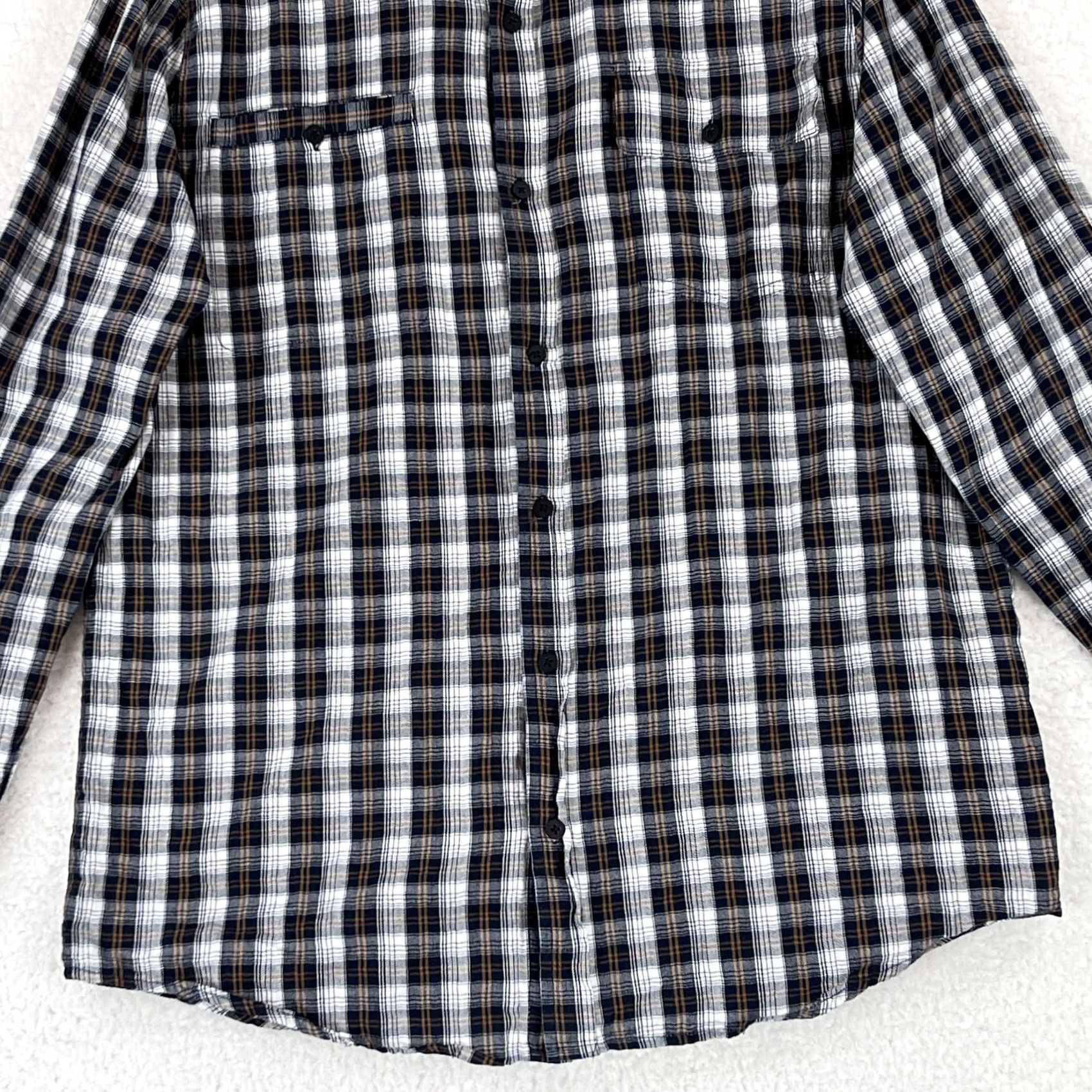 Vintage Comune Blue Plaid Button-Up Shirt Mens XL Long Sleeve 100% Cotton Casual Shirt Size US XL / EU 56 / 4 - 5 Thumbnail