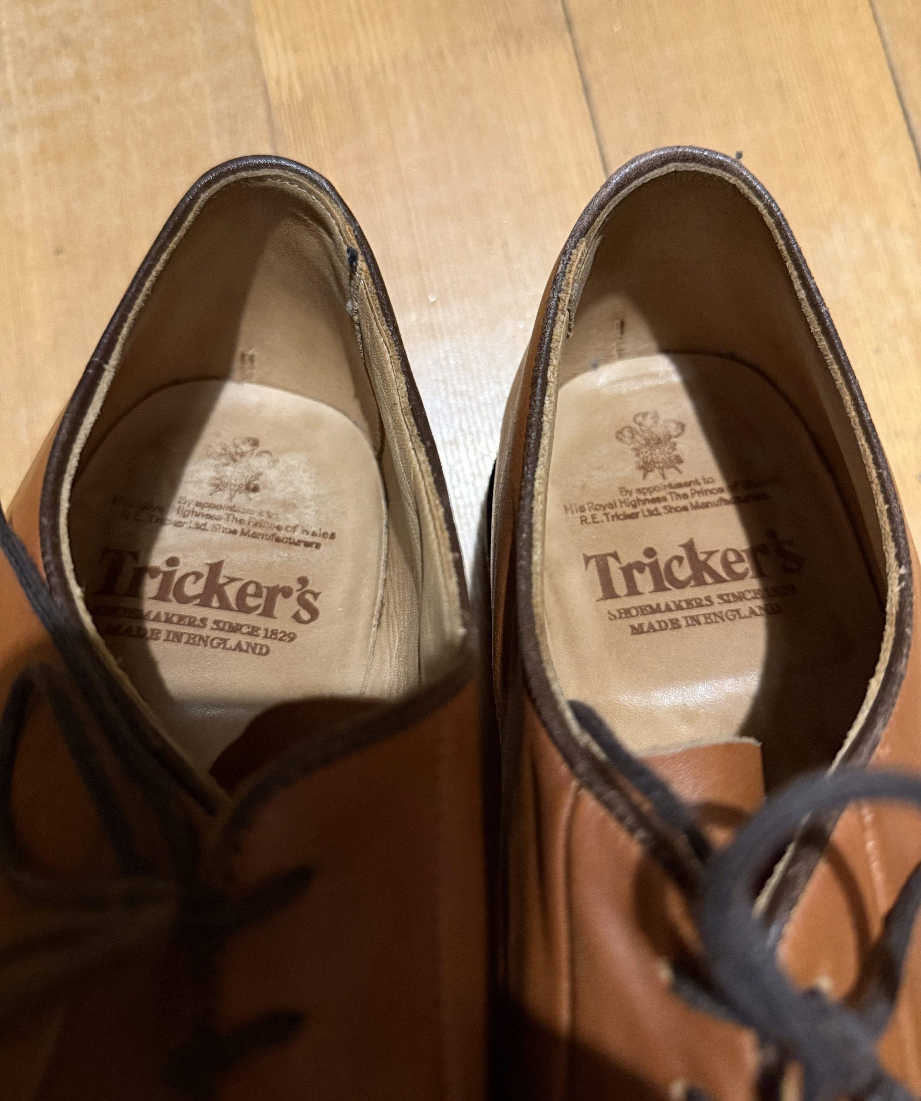 Tricker's Tricker's Bobby Derby Shoe - Tan Calf Leather Size US 13 / EU 46 - 3 Thumbnail