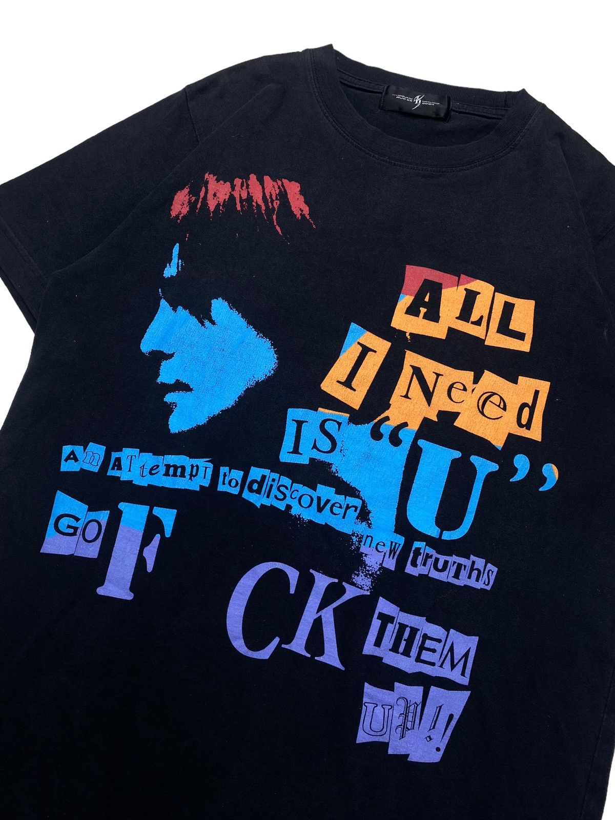 14th Addiction 2004 Kyosuke Kimura - Printed Face Poem Tee Size US M / EU 48-50 / 2 - 2 Thumbnail