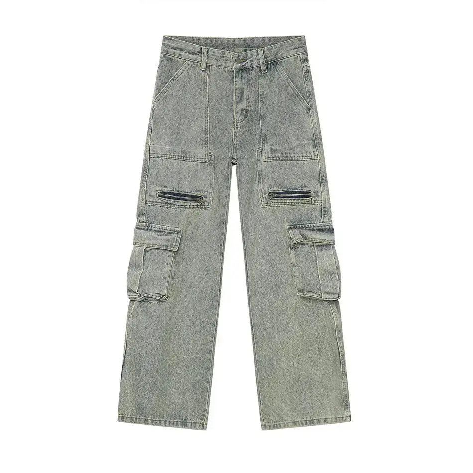 Japanese Brand Retro loose zipper pocket jeans Size US 30 / EU 46 - 6 Thumbnail