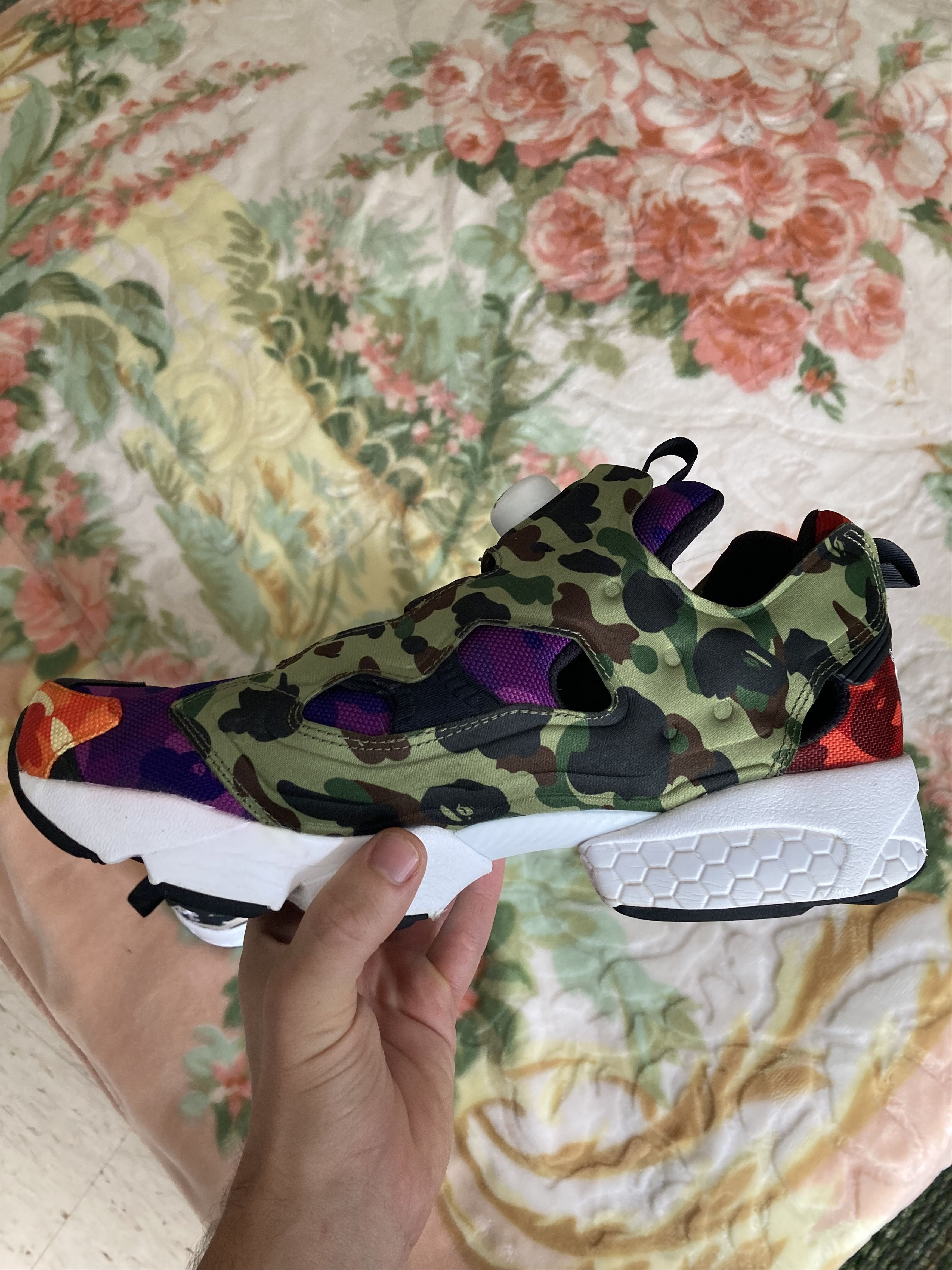 Nigo Bathing Ape Reebok Instapump Fury: Multicolor Camo Size US 10.5 / EU 43-44 - 4 Thumbnail